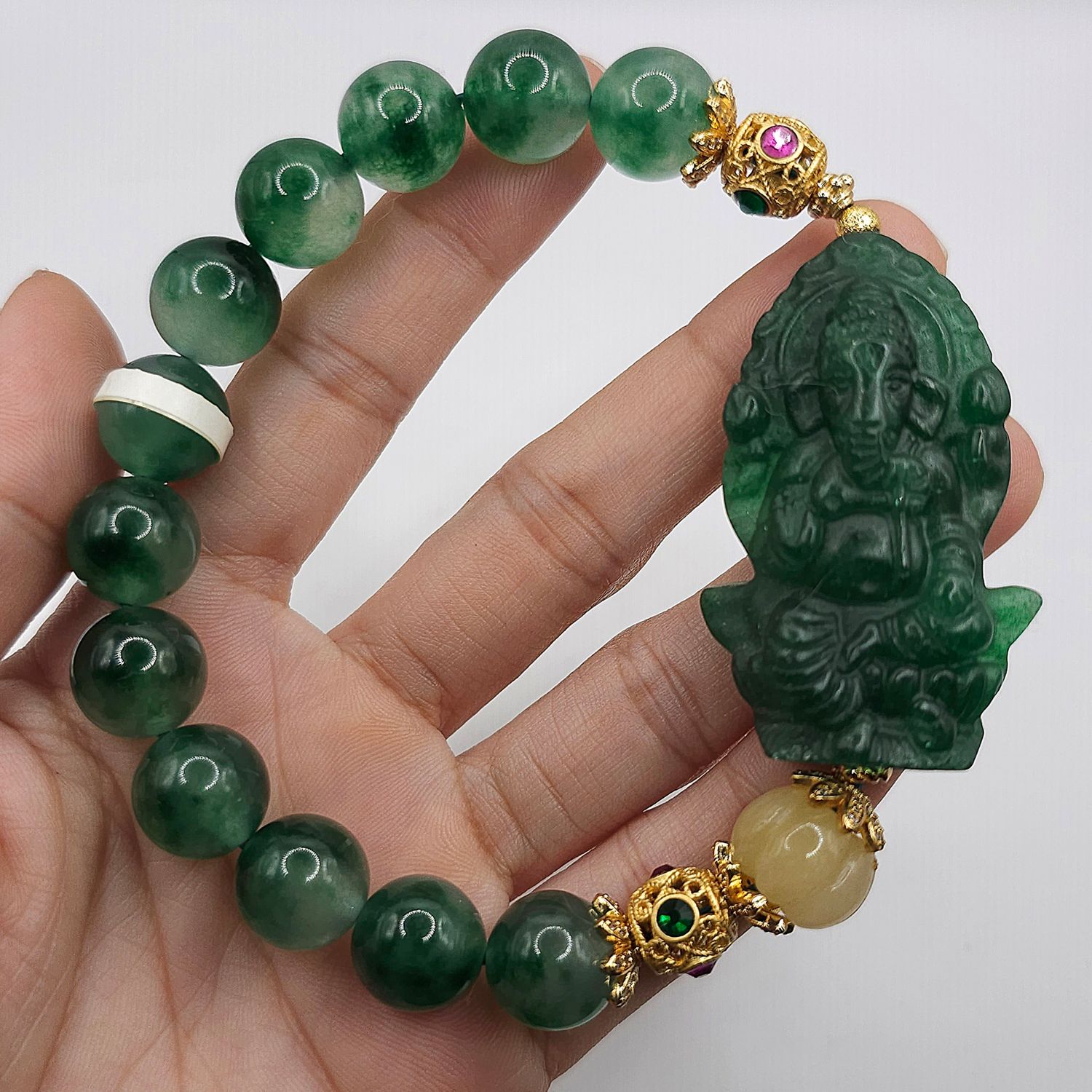Natural Chalcedony with Ganesha