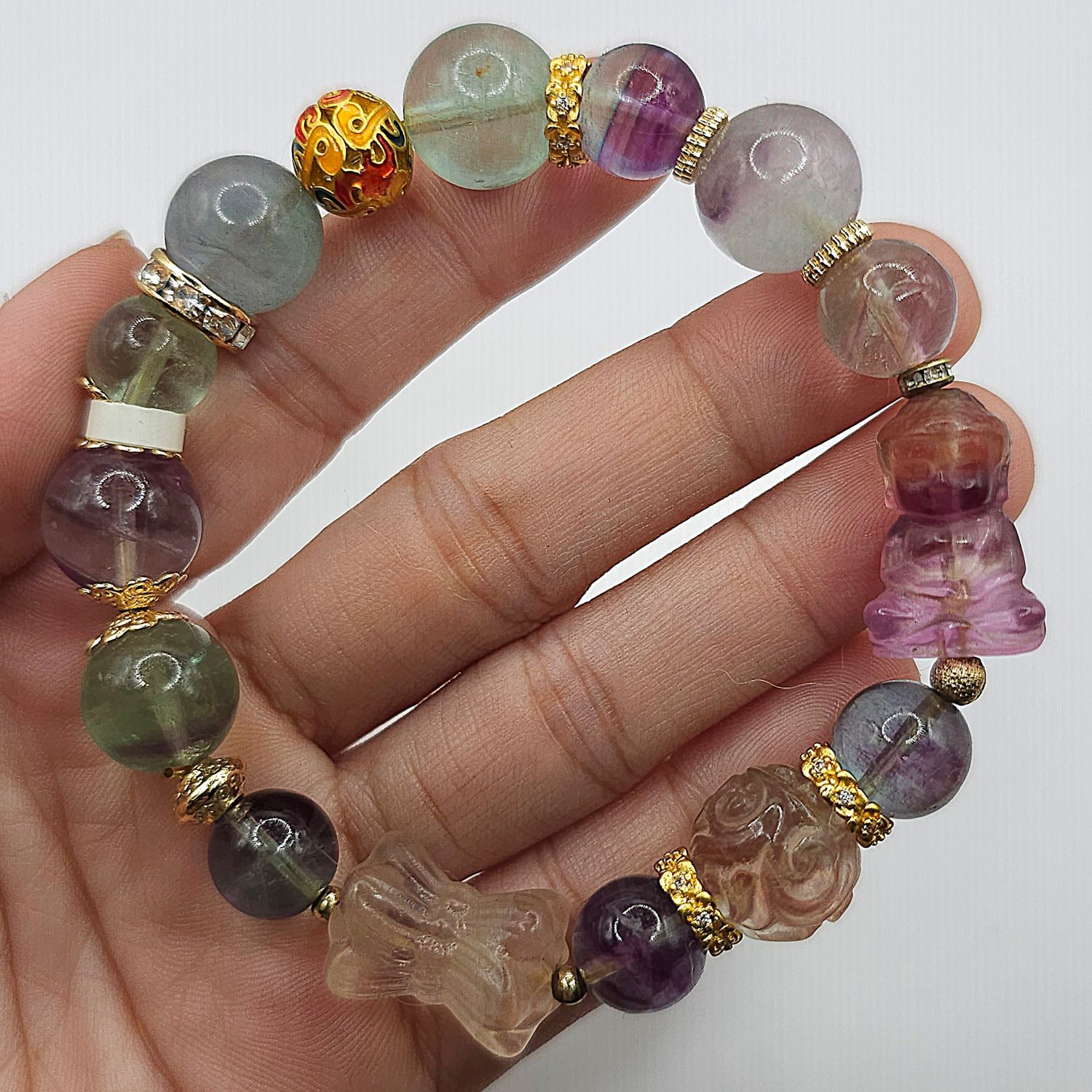 Natural Flourite with Buddha