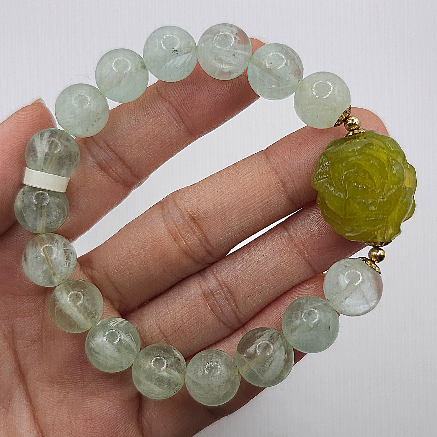 Natural Feather Flourite x Garnet Flower