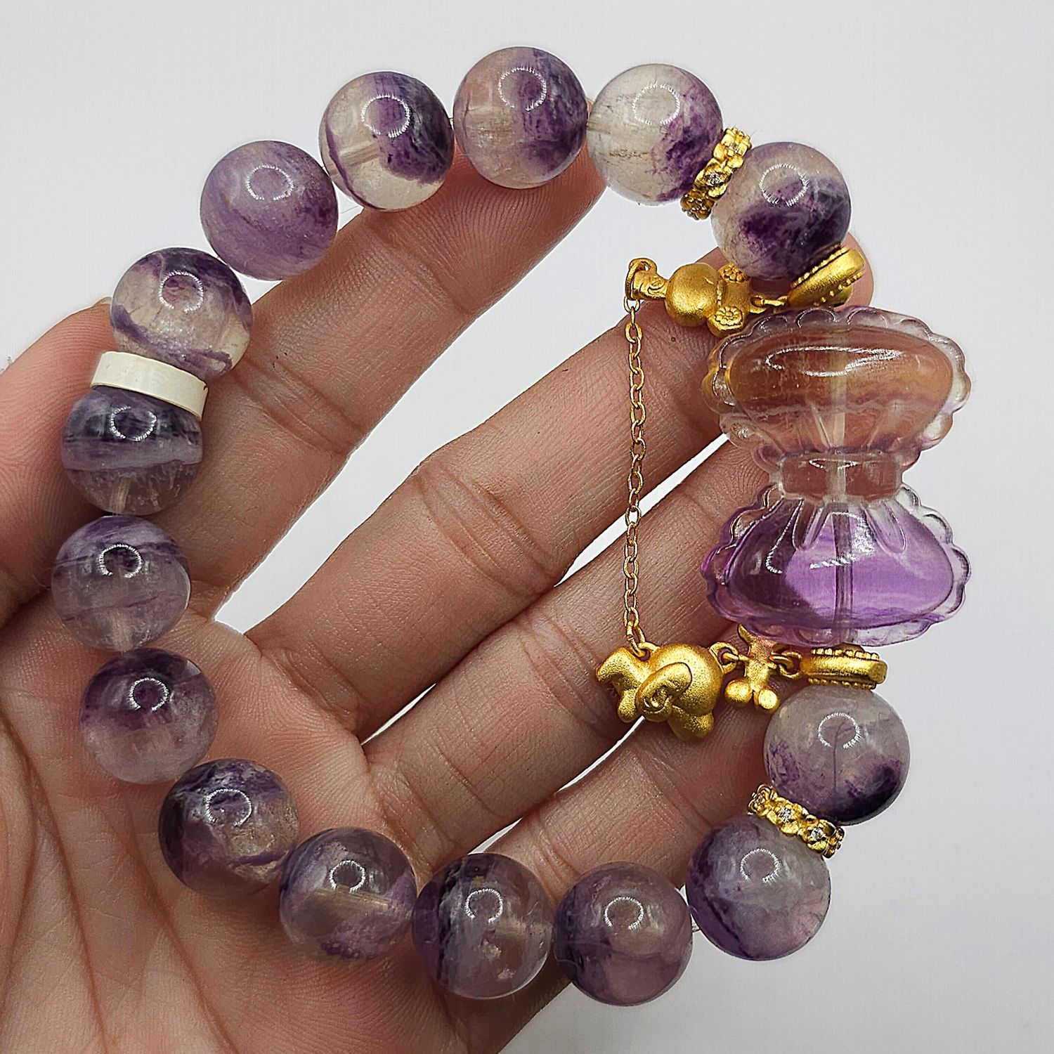 Natural Flourite with Ribbon