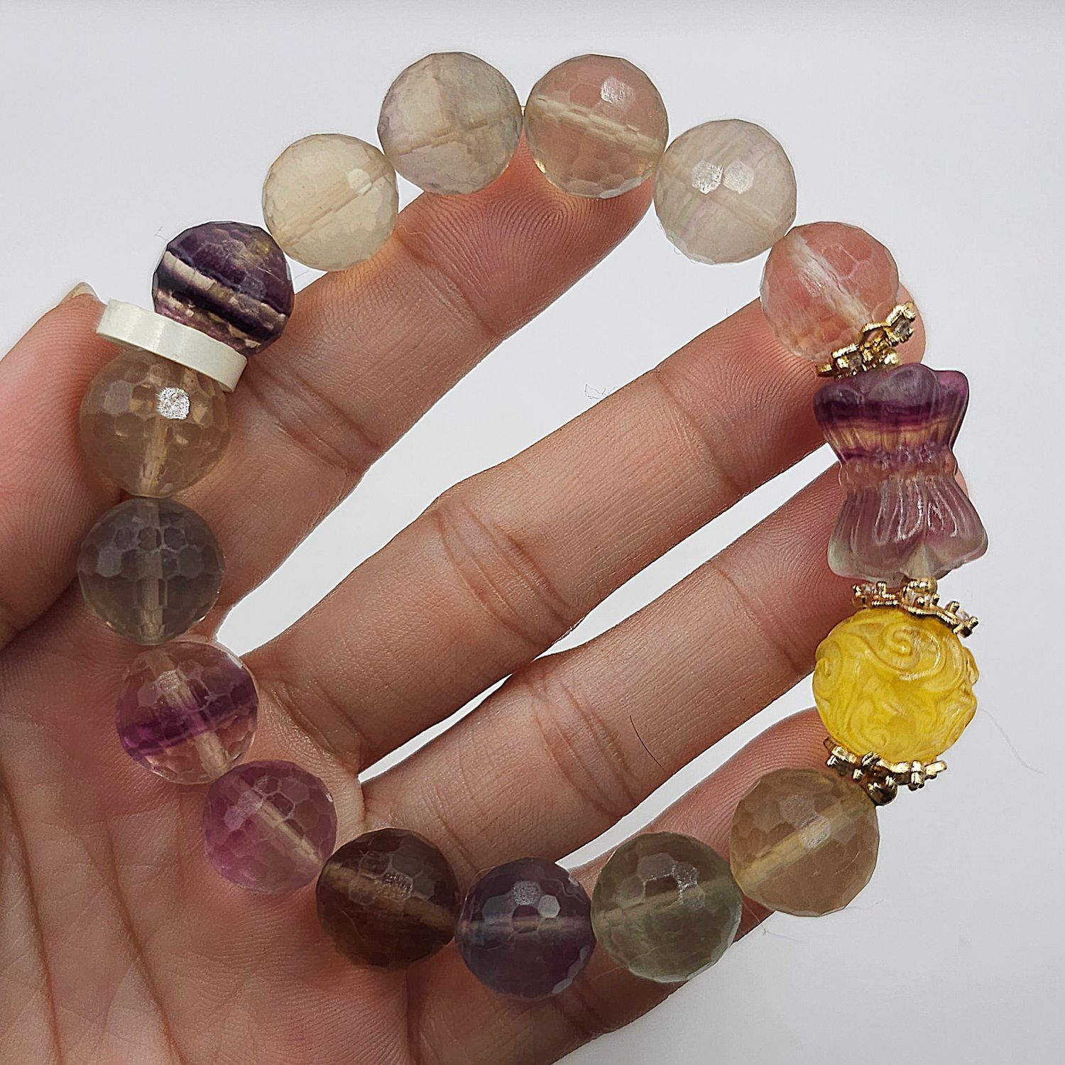Natural Flourite with Lucky Turn &amp; Double Lotus