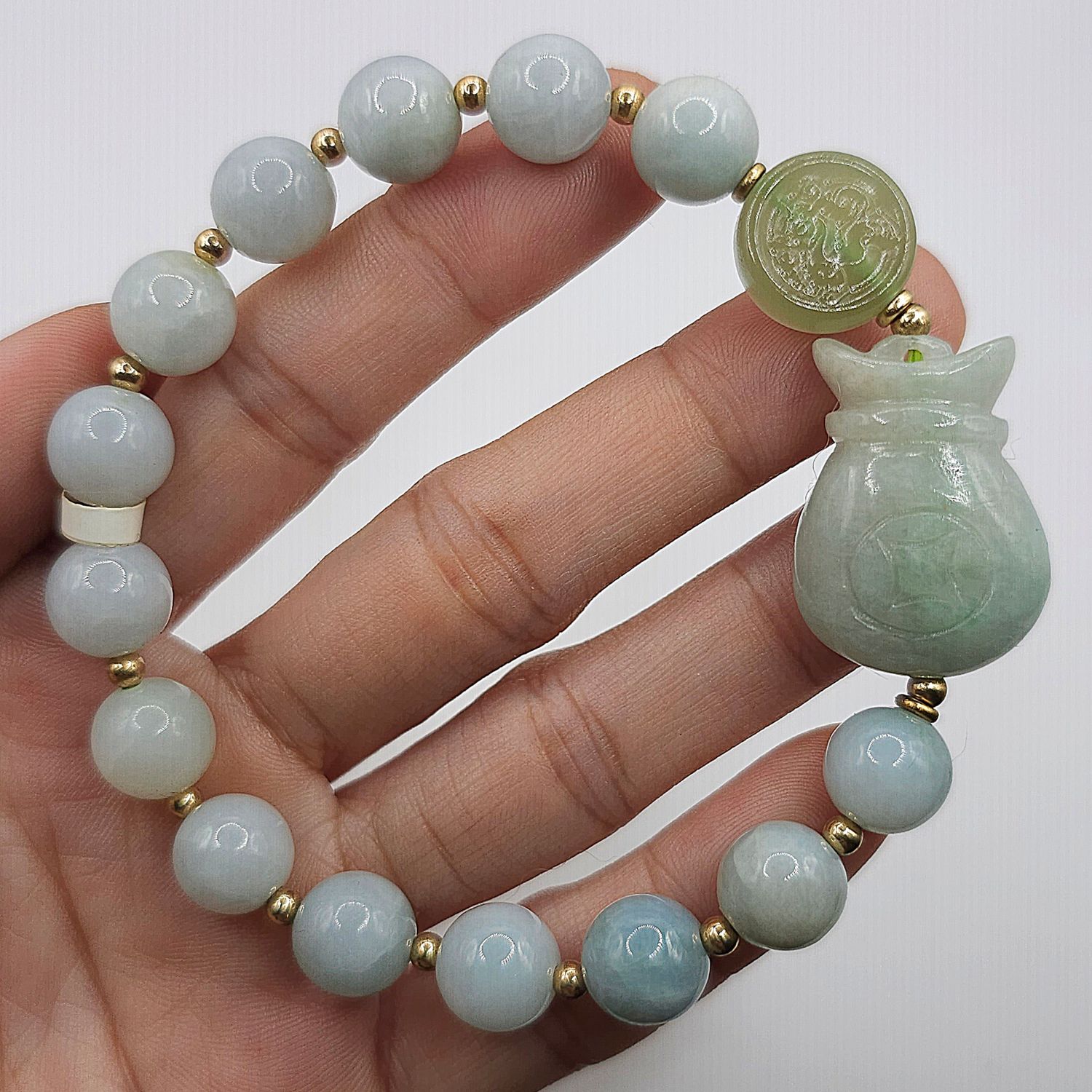 Natural Burma Jade with Money Bag