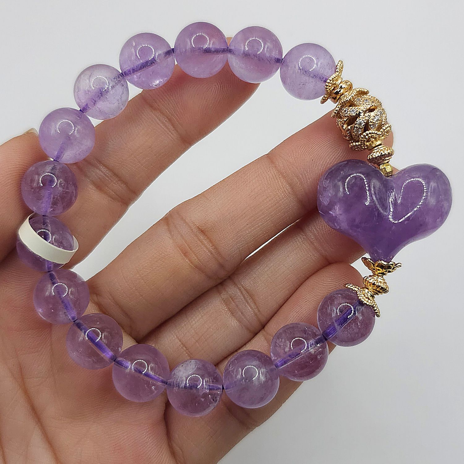Natural Lavender Amethyst with Heart