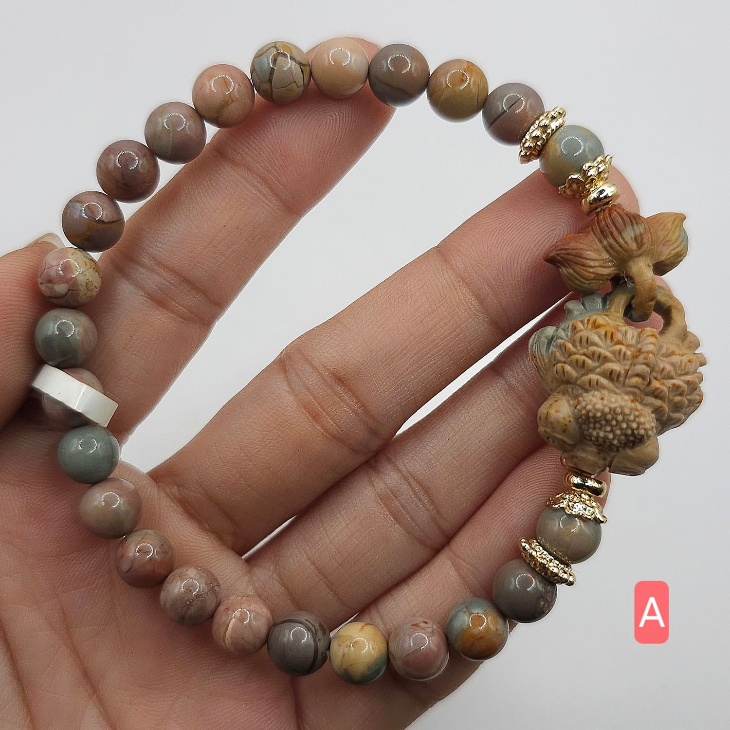 Natural Alashan Agate with Fish