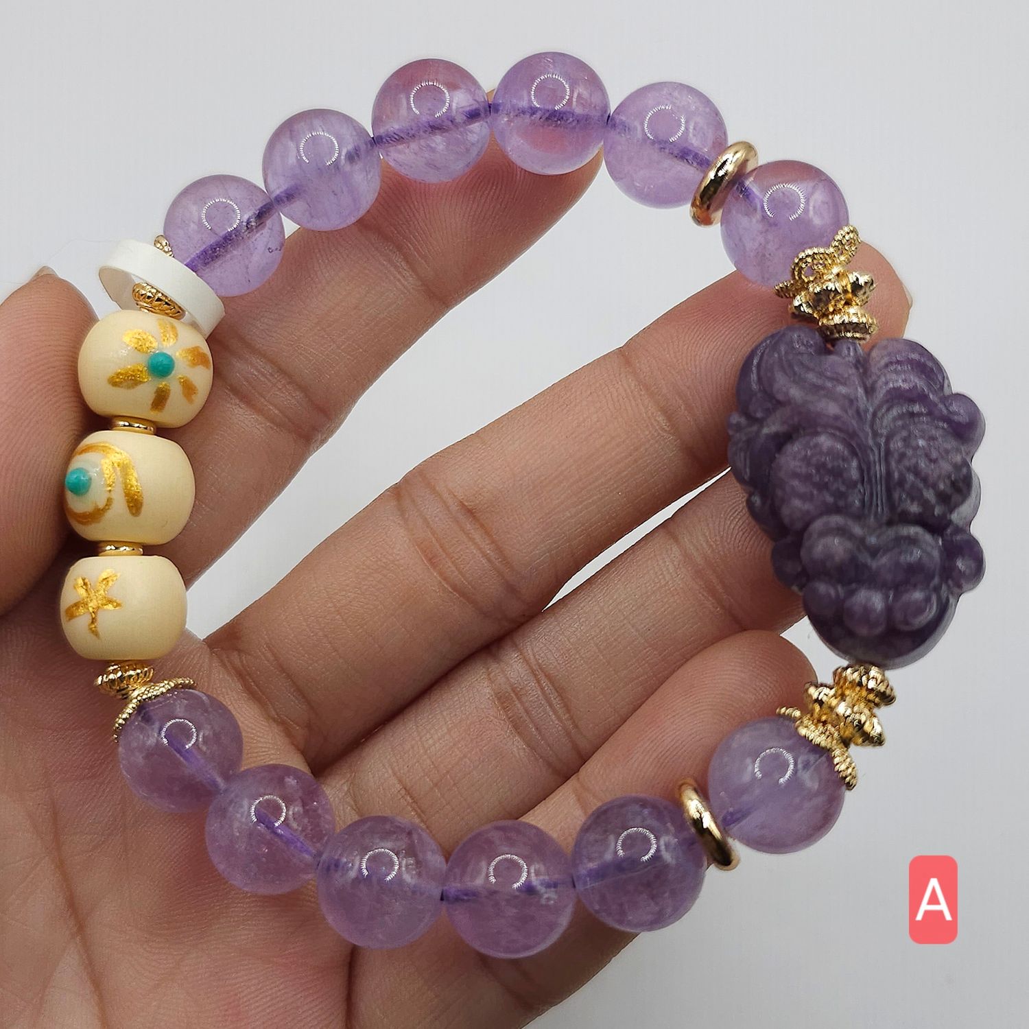 Natural Chalcedony x Purple Mica Fish x Bodhi