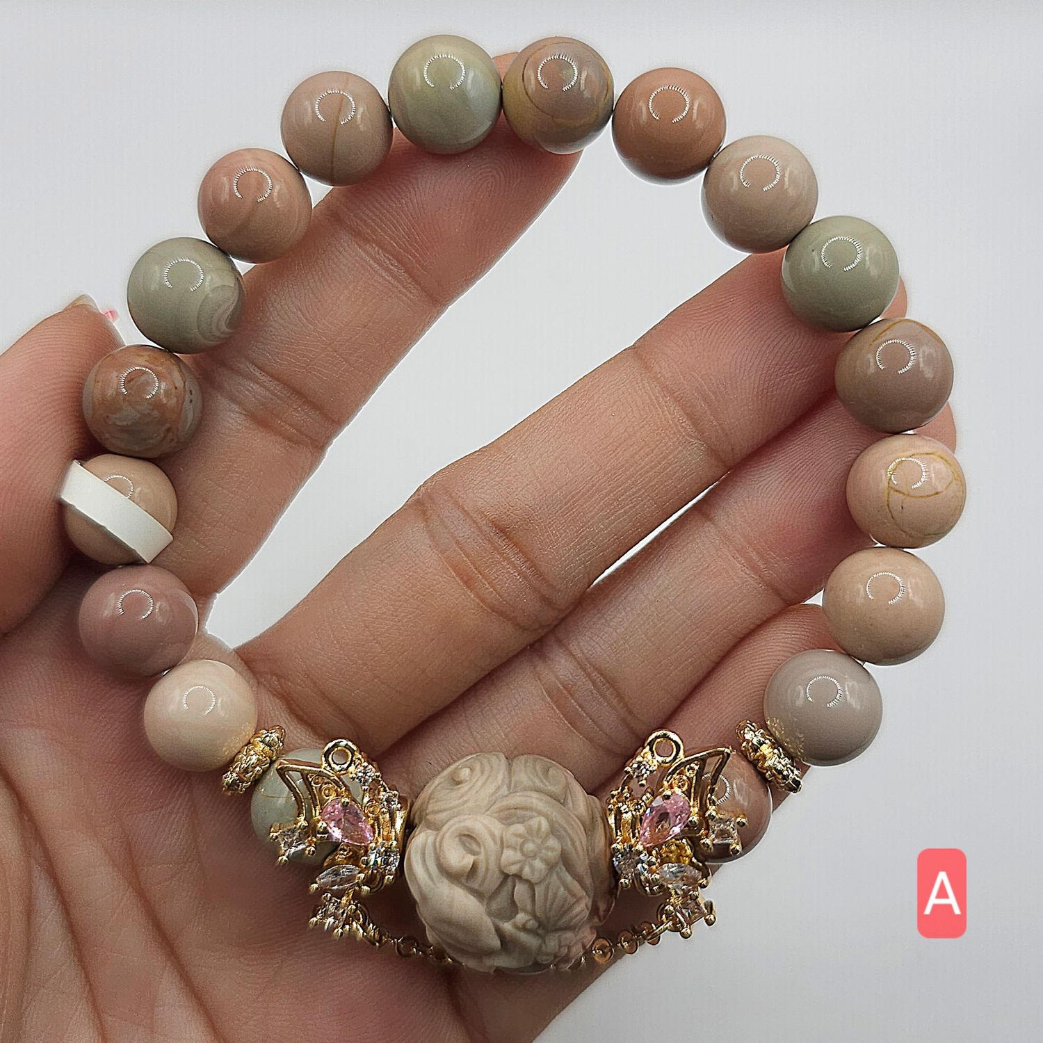 Natural Alashan Agate with 9 Tail Fox