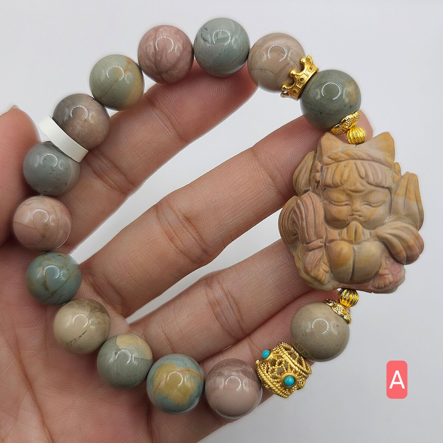 Natural Alashan Agate with 9 Tail Fox