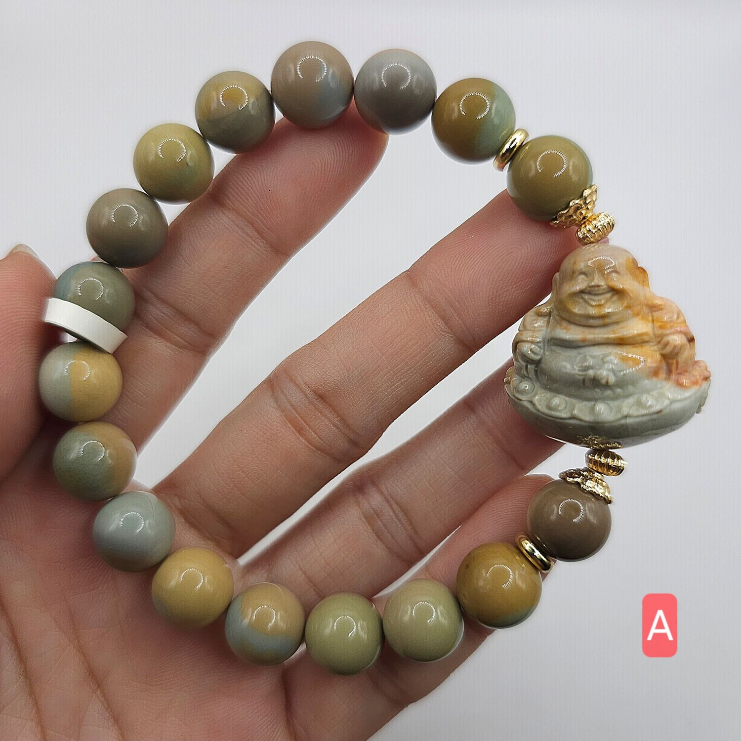 Natural Alashan Agate with Buddha Wealth