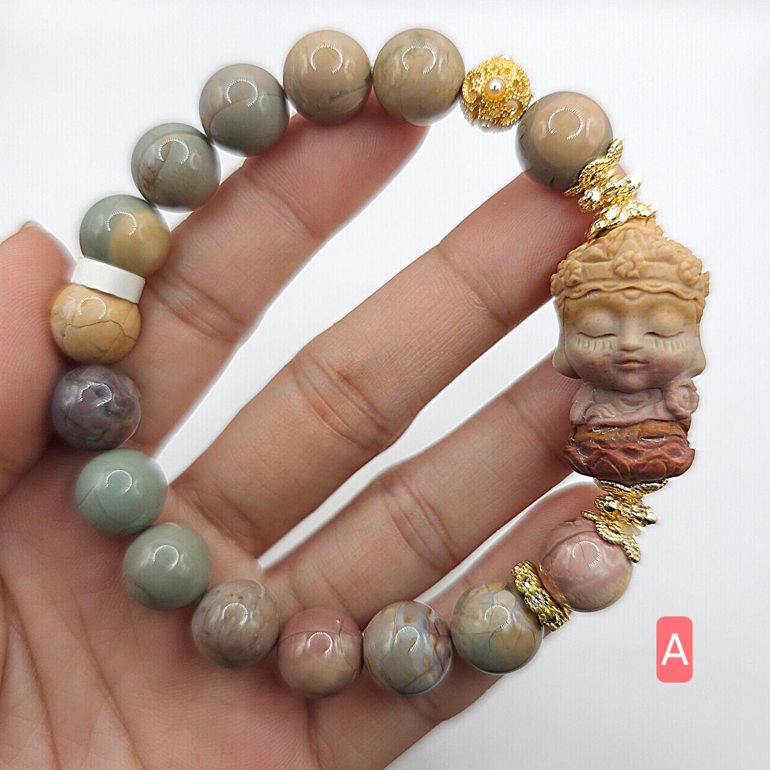 Natural Alashan Agate with Guanyin