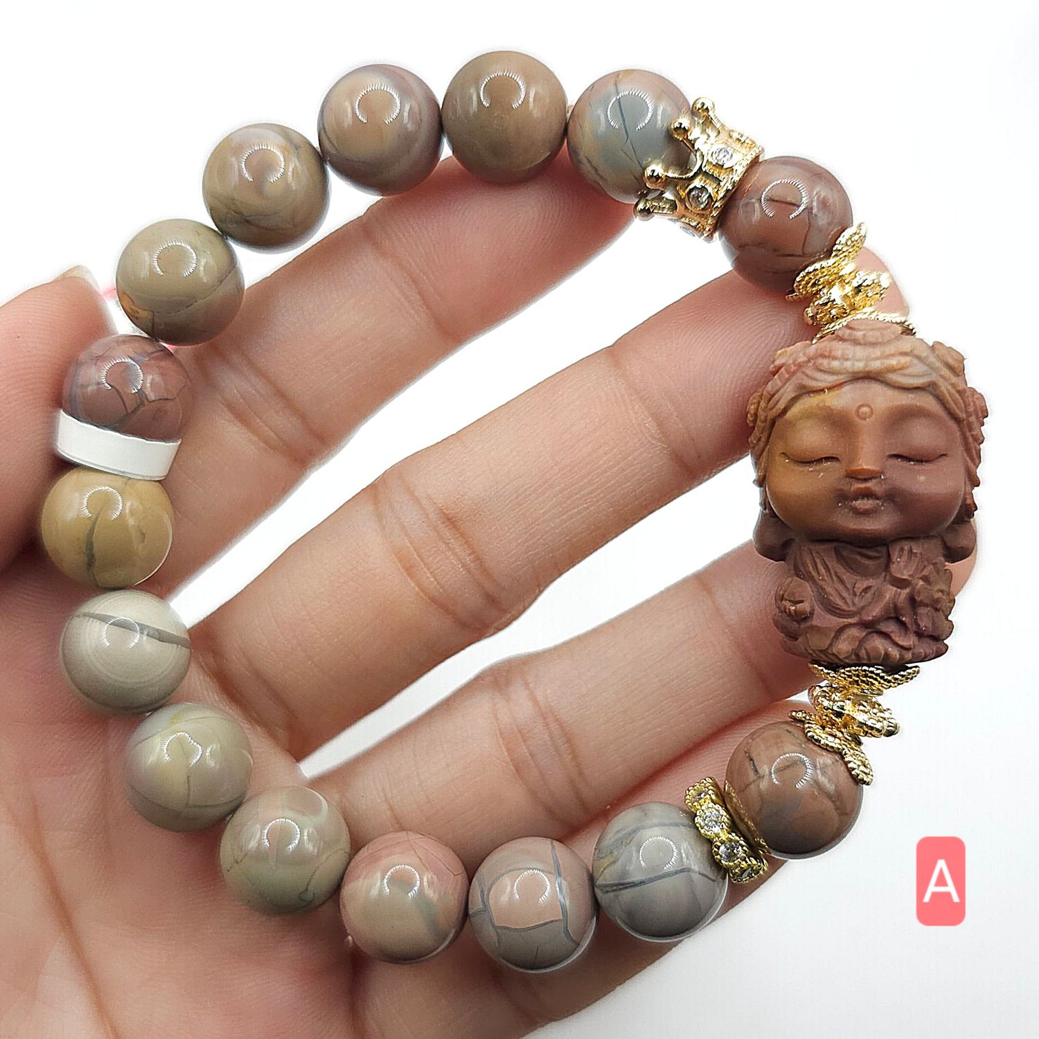 Natural Alashan Agate with Guanyin
