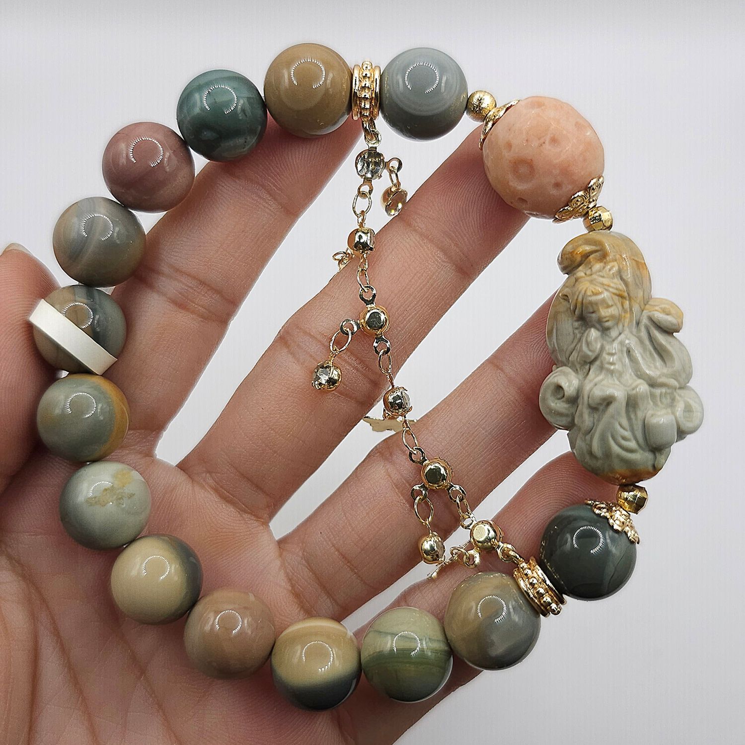 Natural Alashan Agate with 9 Tail Princess