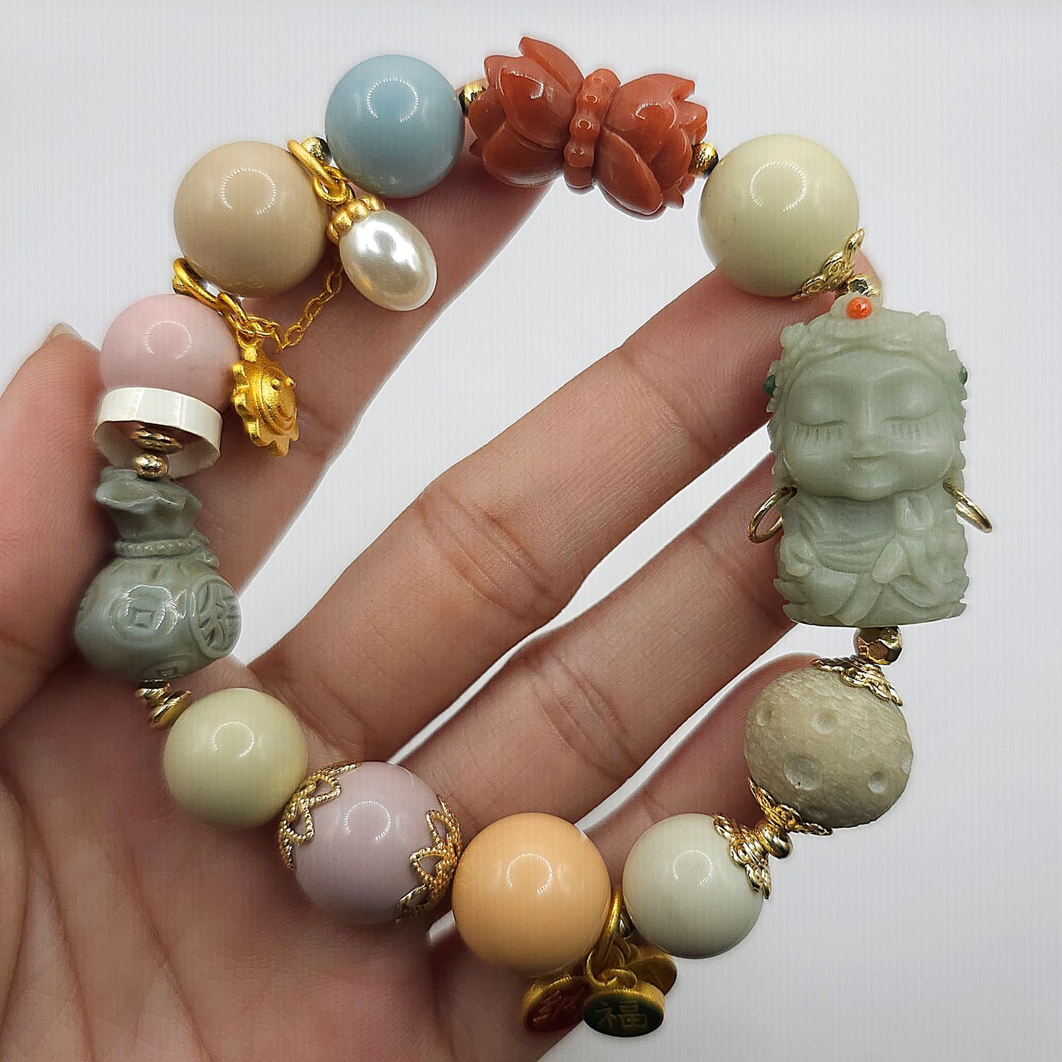 Natural Alashan Agate with Guanyin