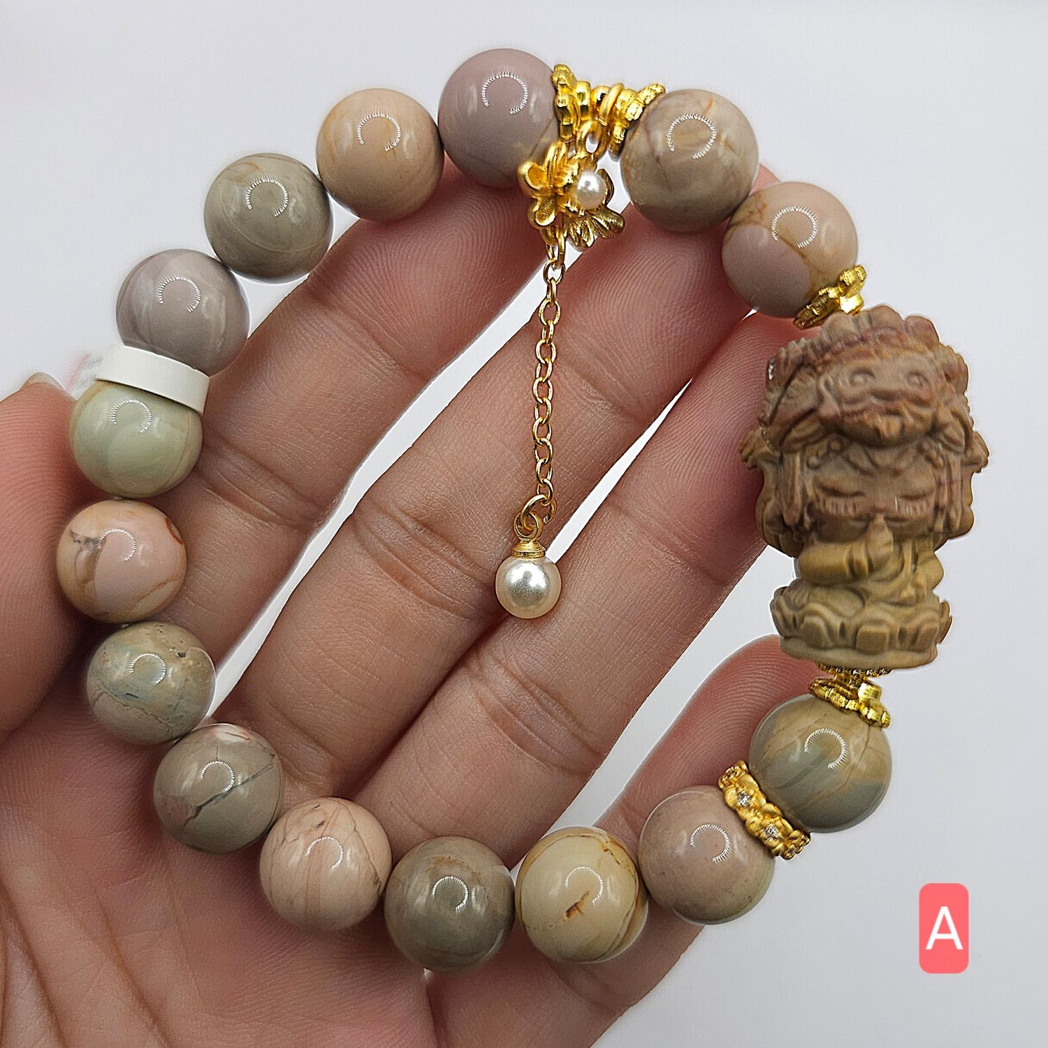 Natural Alashan Agate with Guanyin