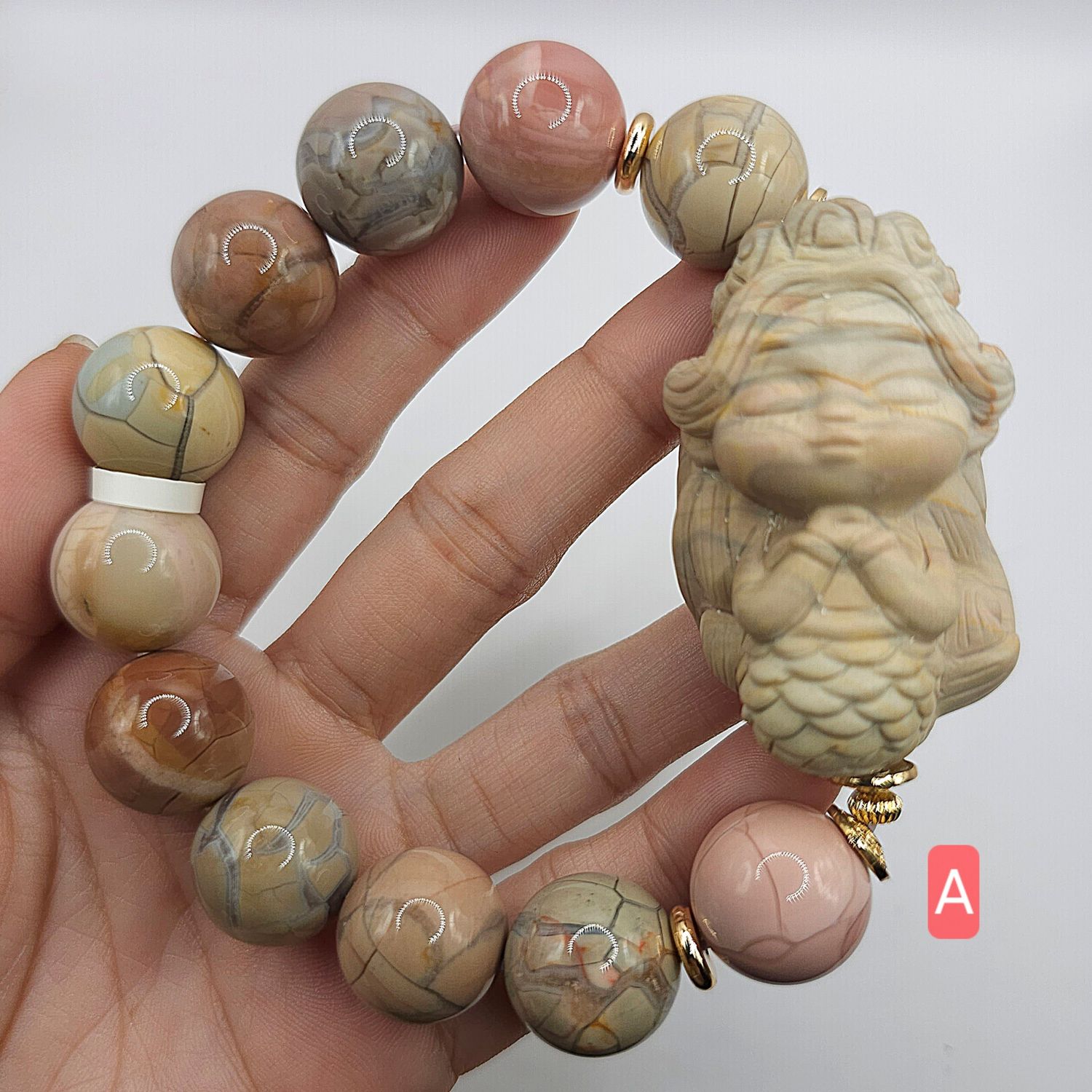 Natural Alashan Agate with Mermaid - Oversized