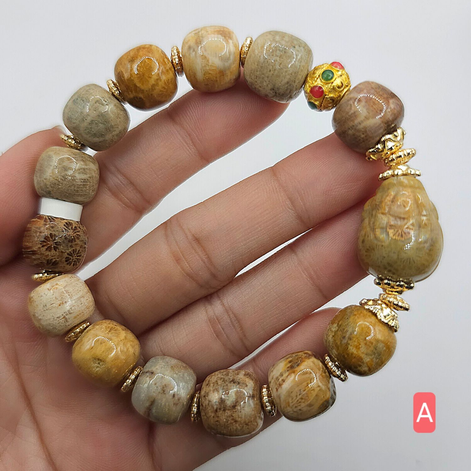 Natural Coral Jade with Pixiu