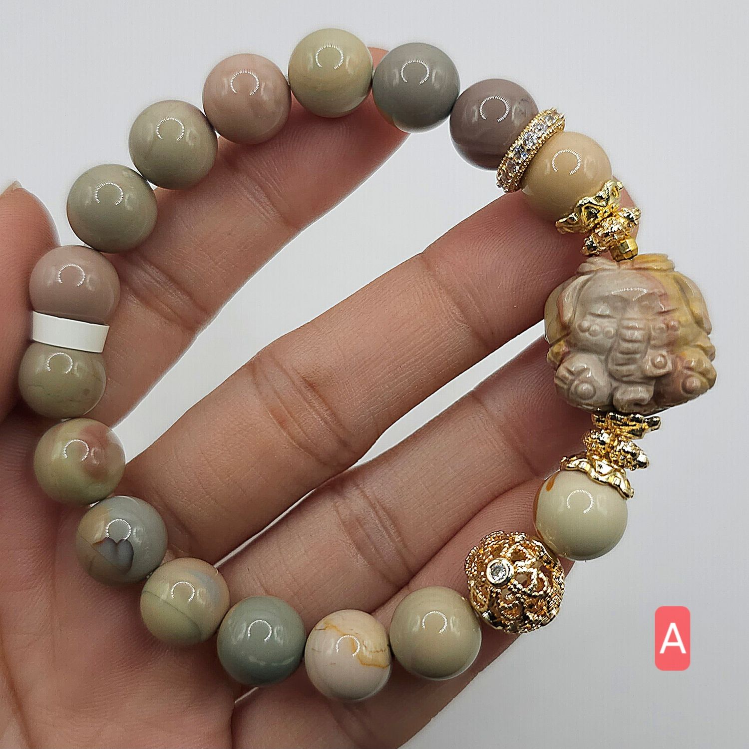 Natural Alashan Agate with Baby Elephant
