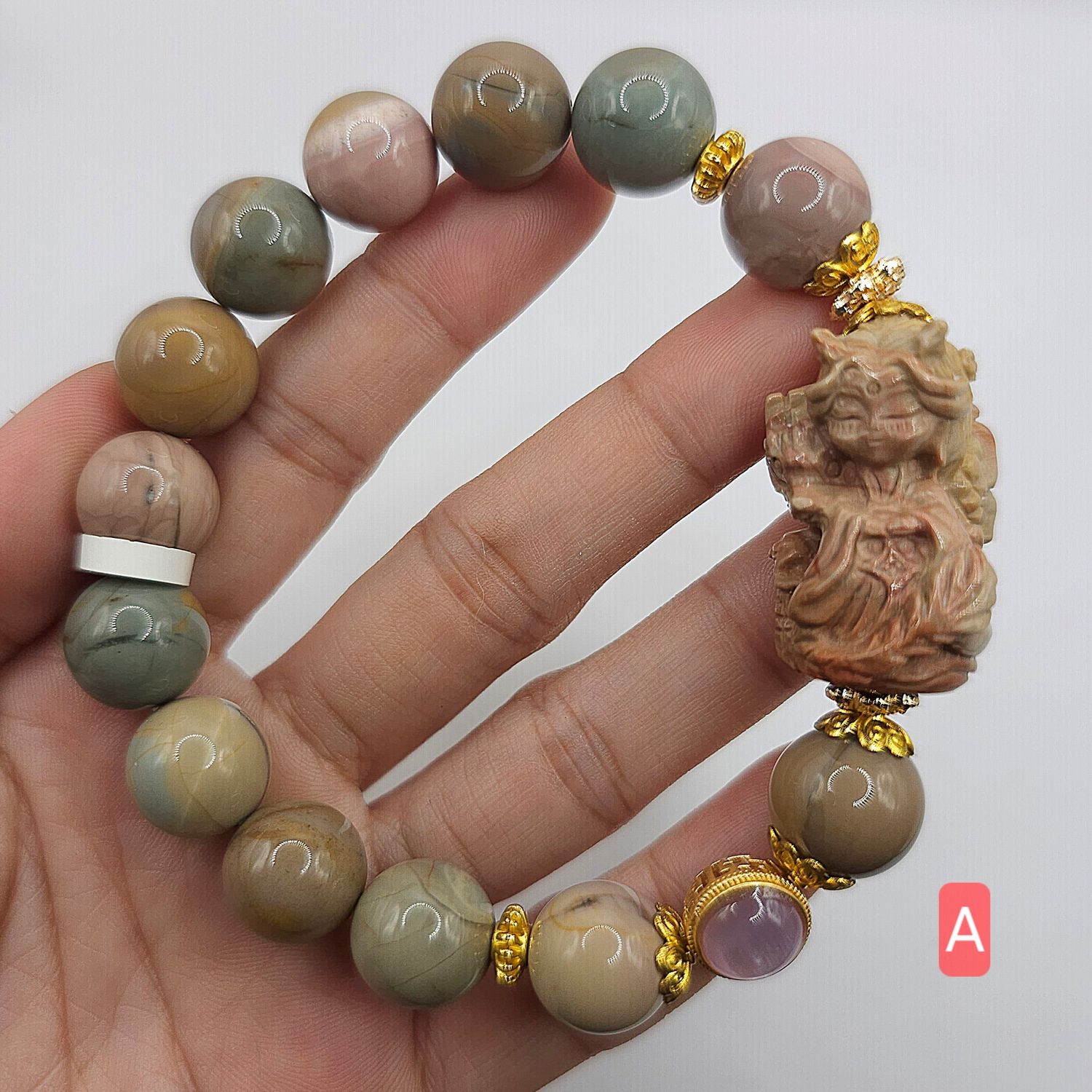 Natural Alashan Agate with Dragon Princess