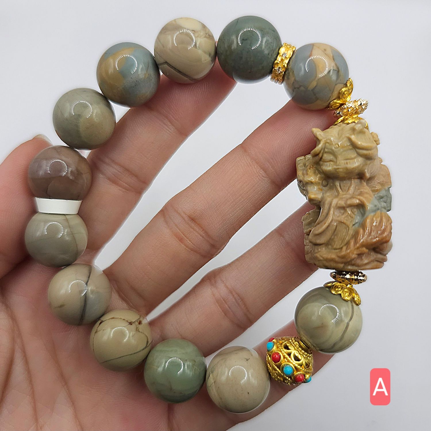 Natural Alashan Agate with Dragon Princess