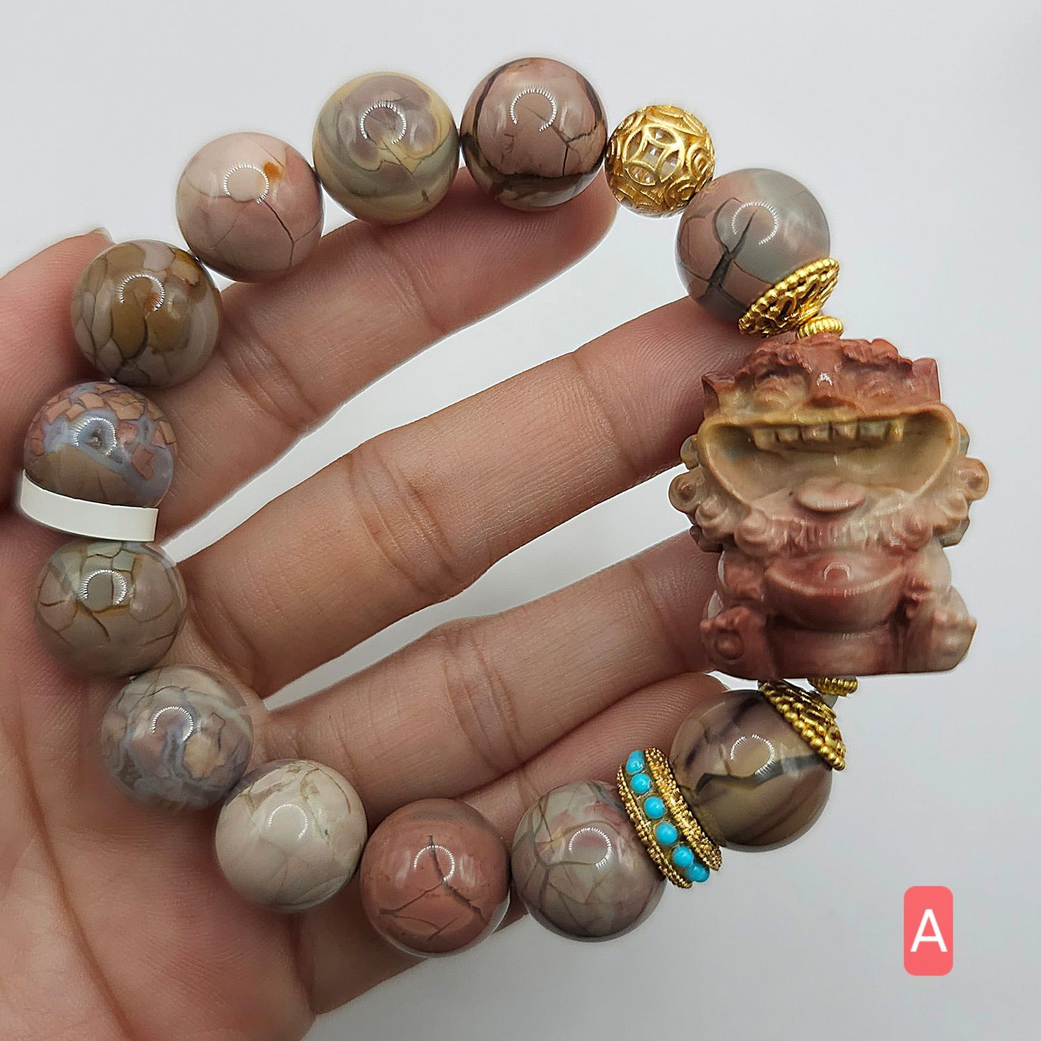 Natural Alashan Agate with Money Eater