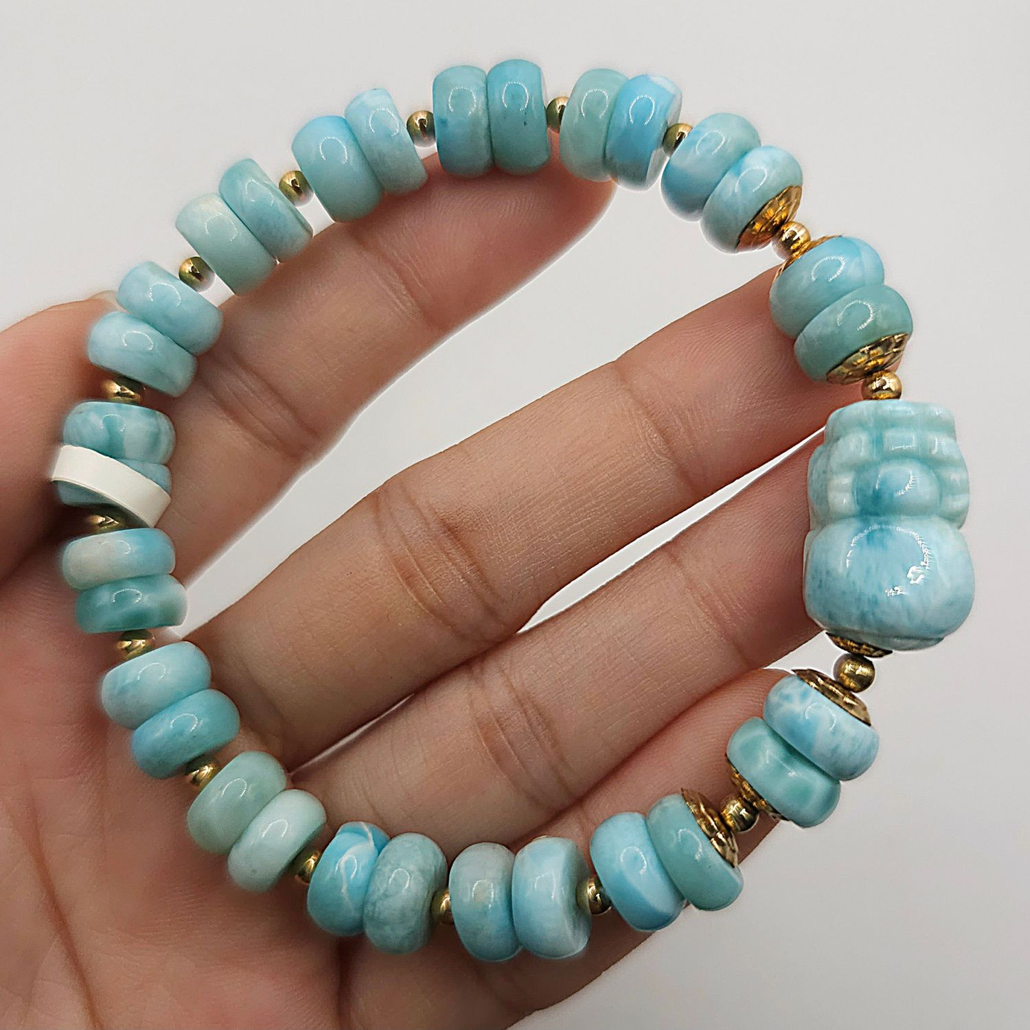 Natural Larimar with Pixiu