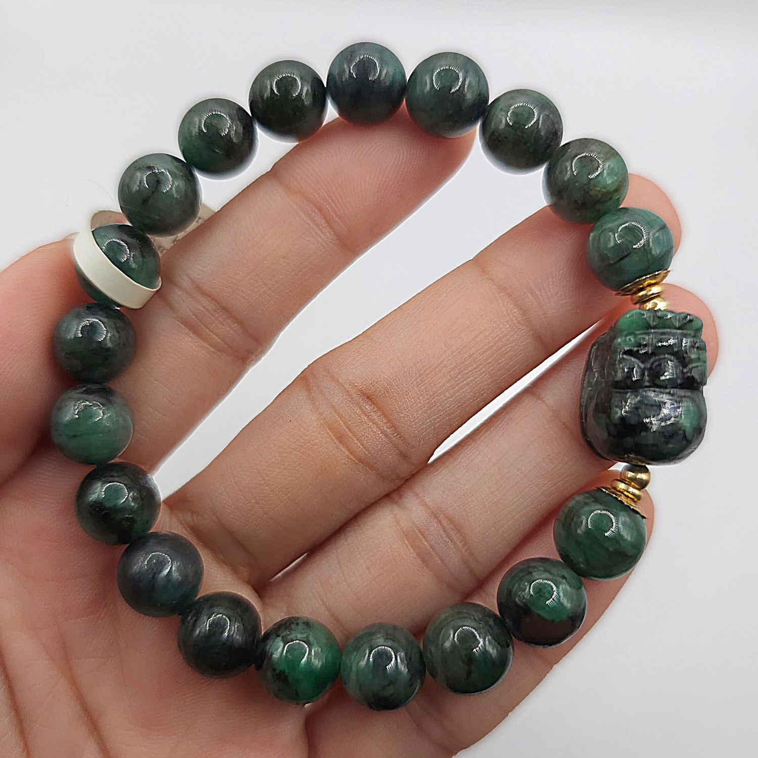 Natural Emerald with Pixiu