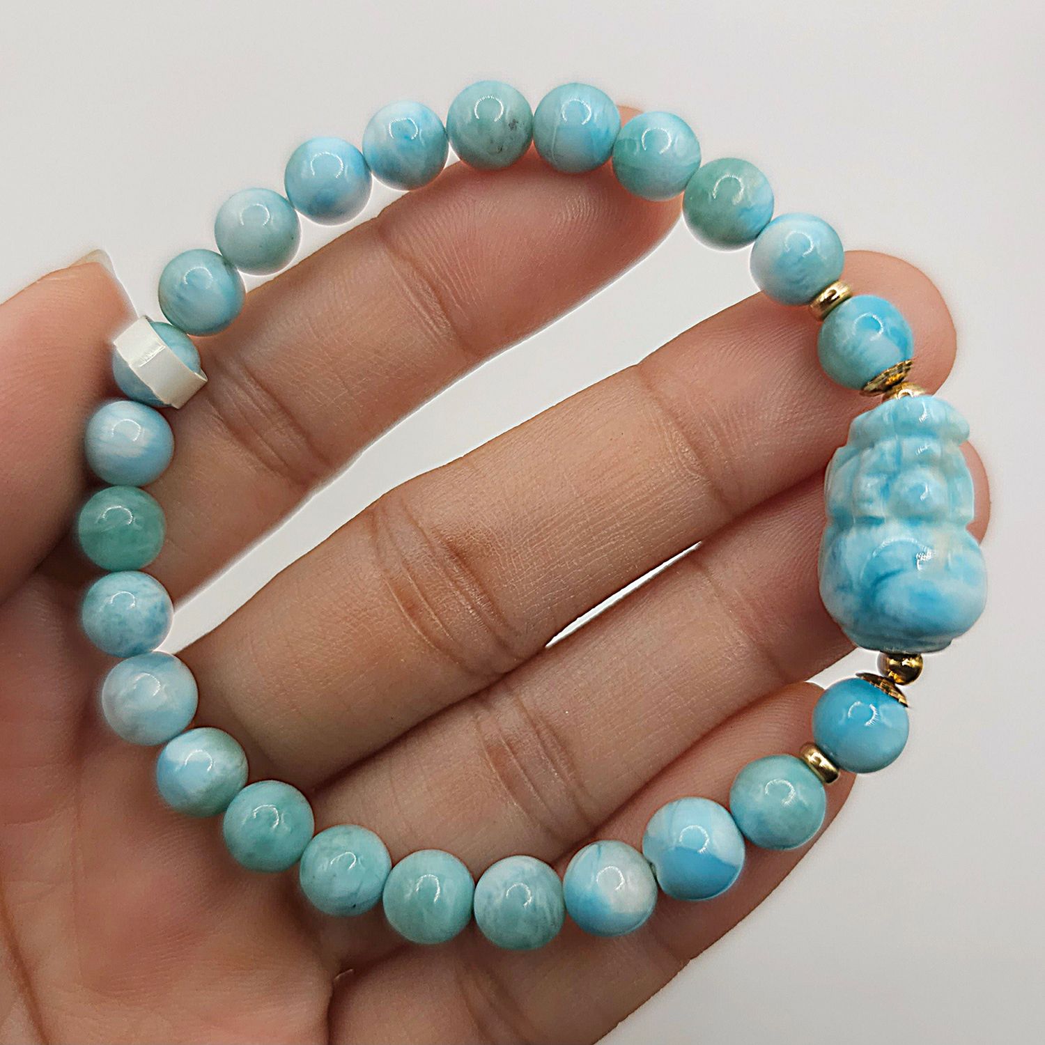 Natural Larimar with Pixiu