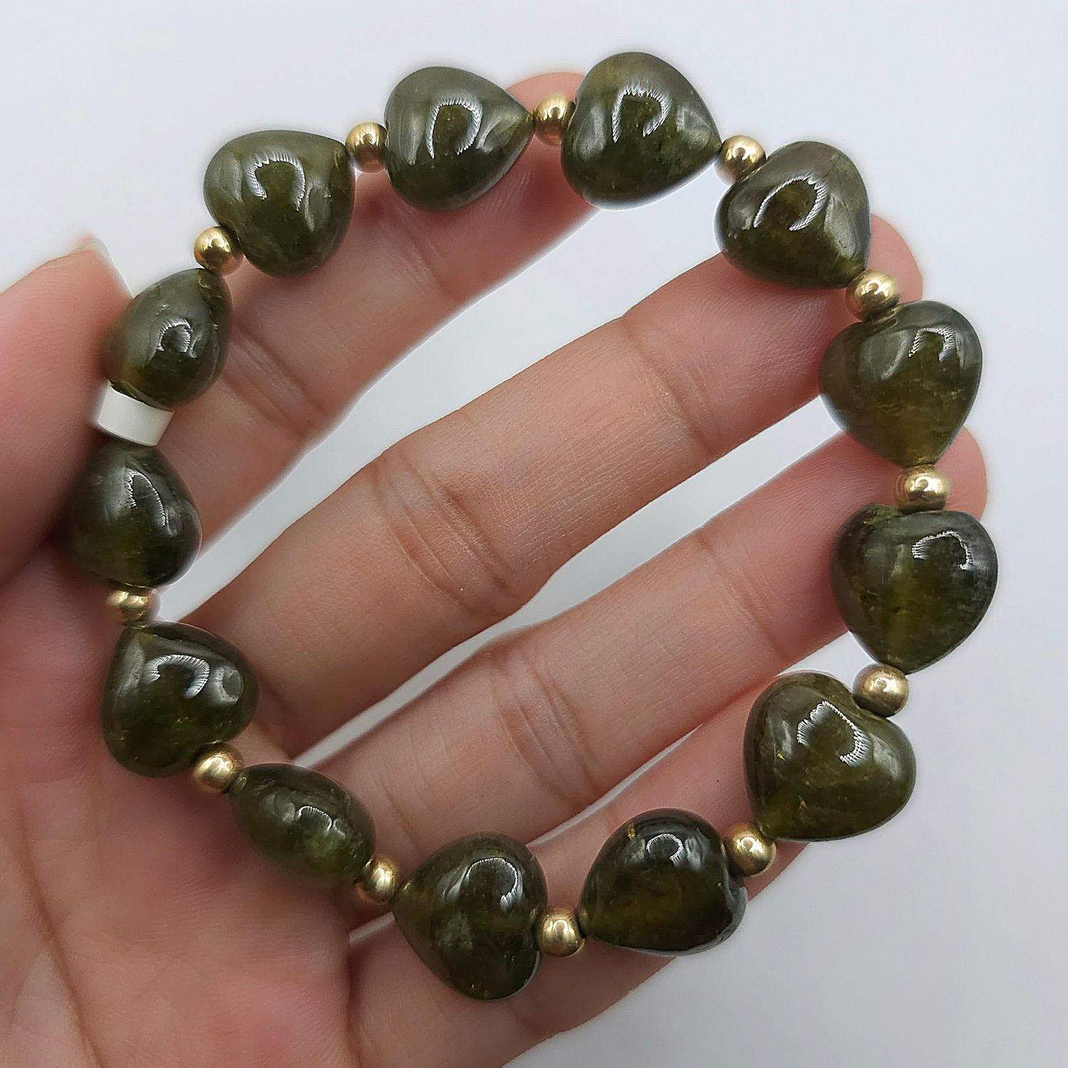Natural Green Garnet Heart
