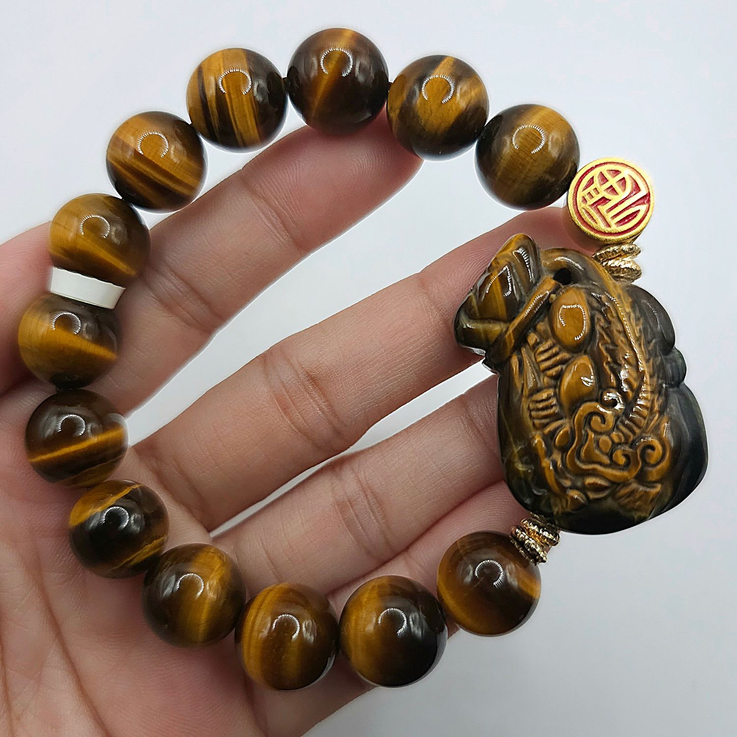 Natural Tiger Eye with Money Bag