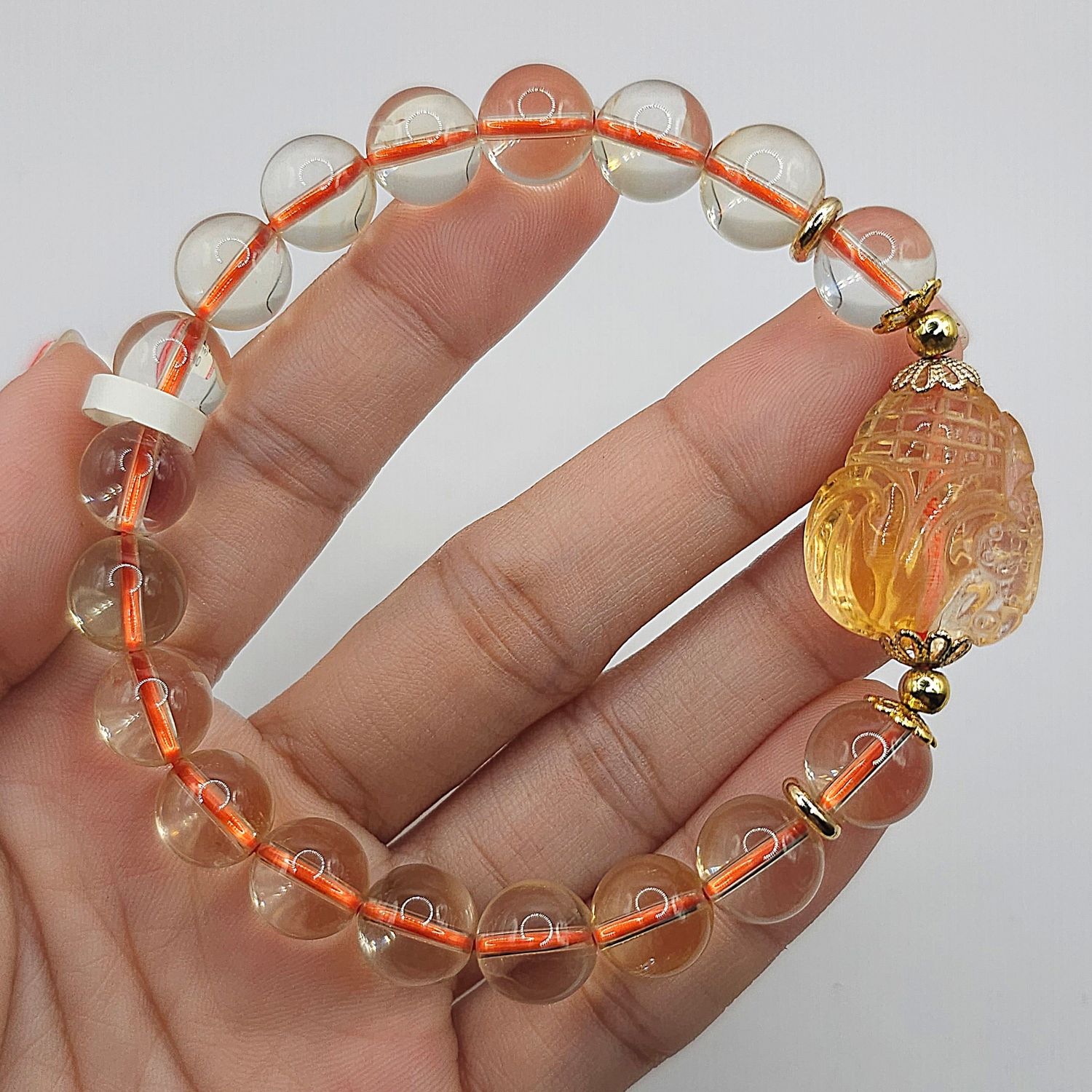 Natural Citrine with Pixiu &amp; Corn
