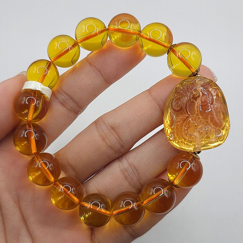 Natural Citrine with Dragon Charm