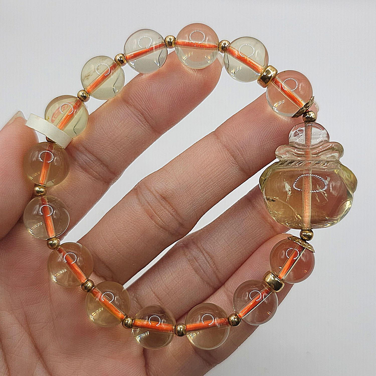 Natural Citrine with Money Bag