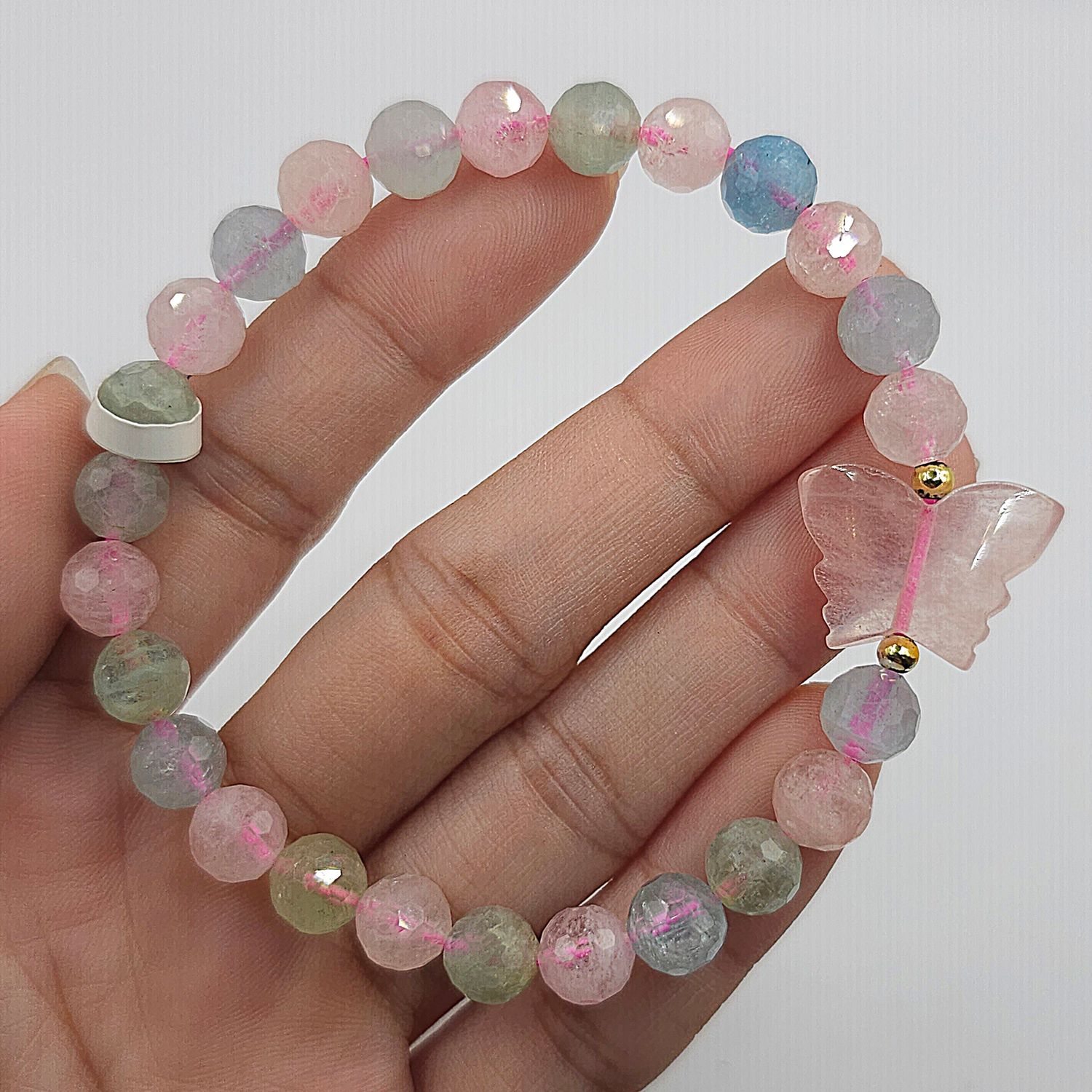 Natural Morganite with Butterfly