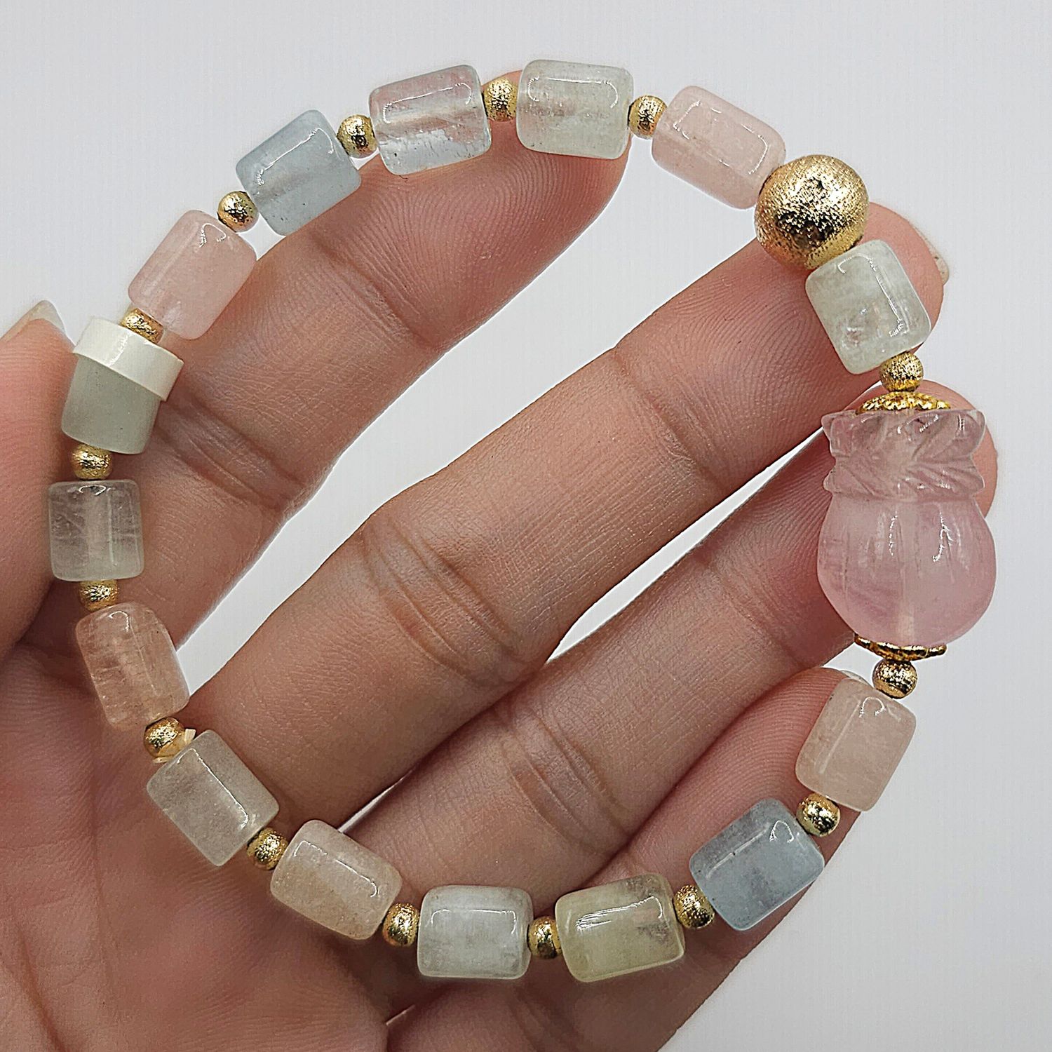 Natural Morganite with Money Bag 