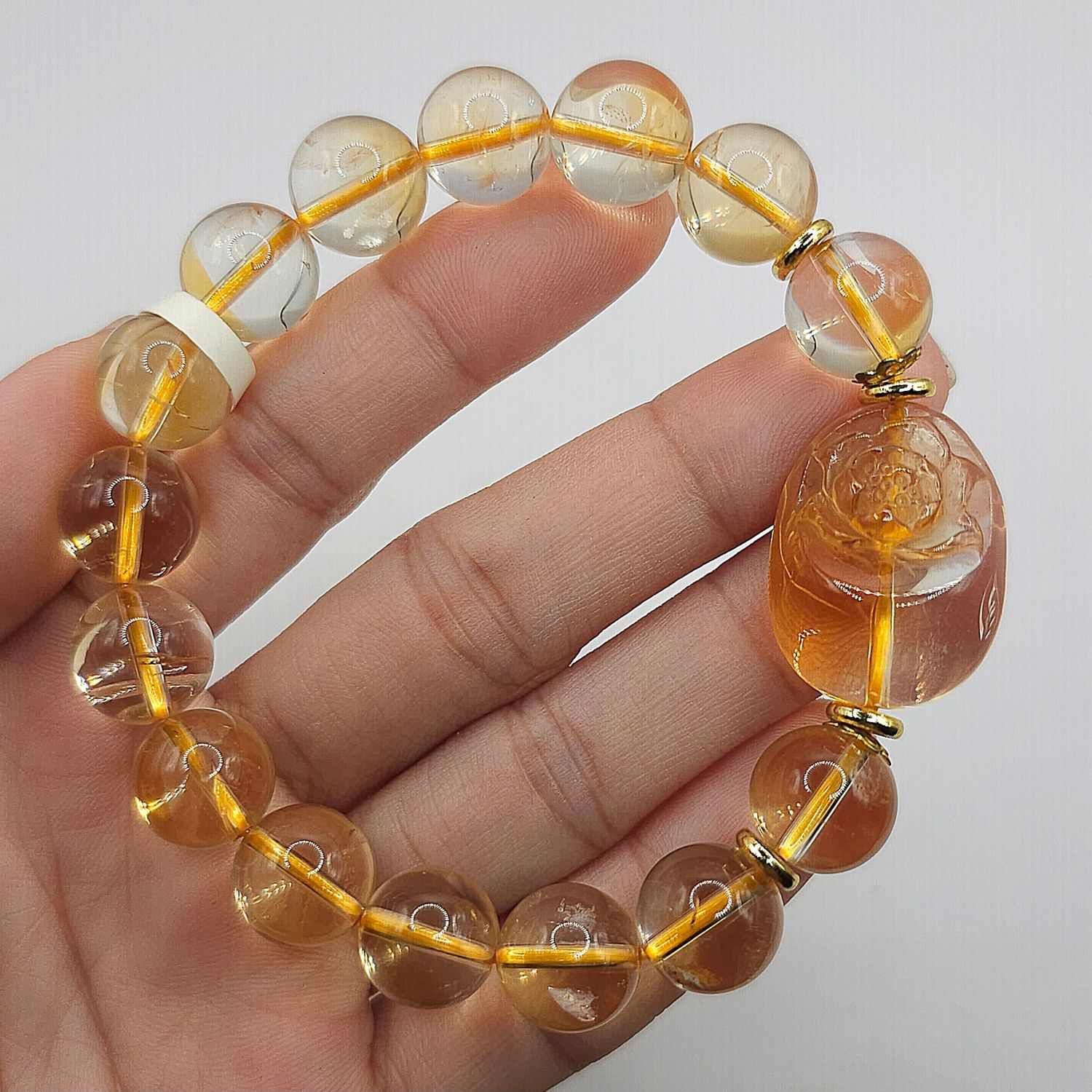Natural Citrine with Lotus
