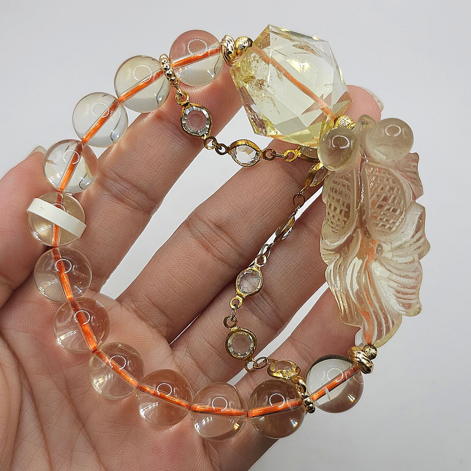 Natural Citrine with Fish