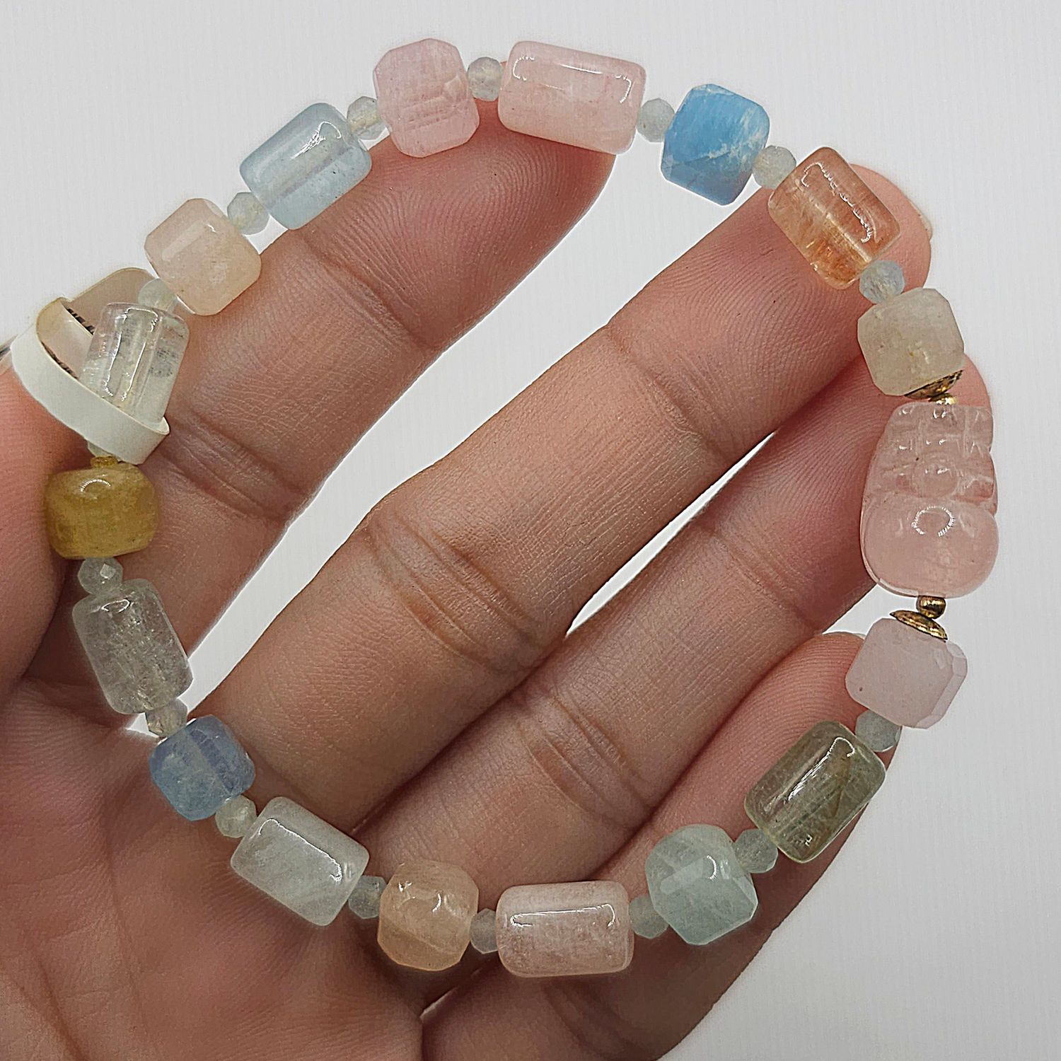 Natural Morganite with Pixiu