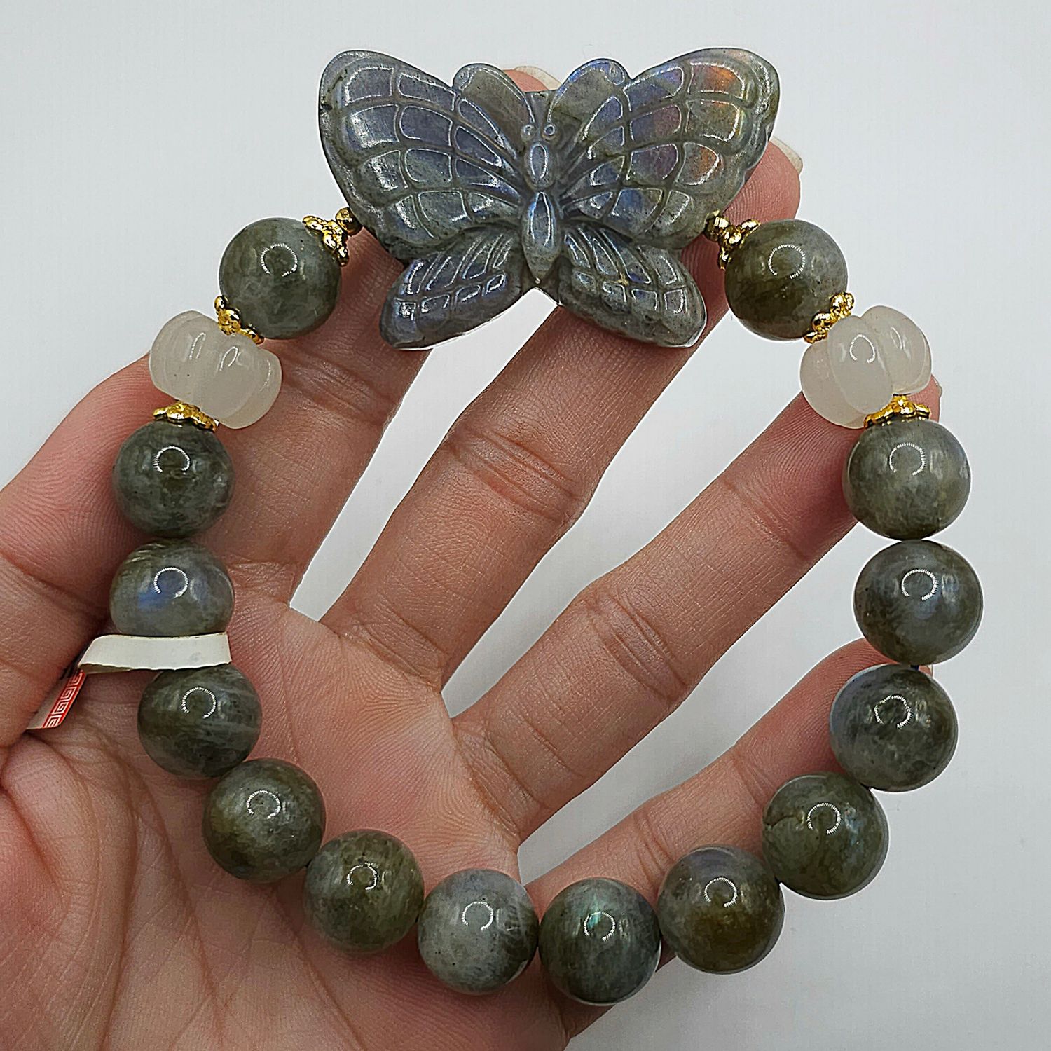 Natural Labradorite with Butterfly