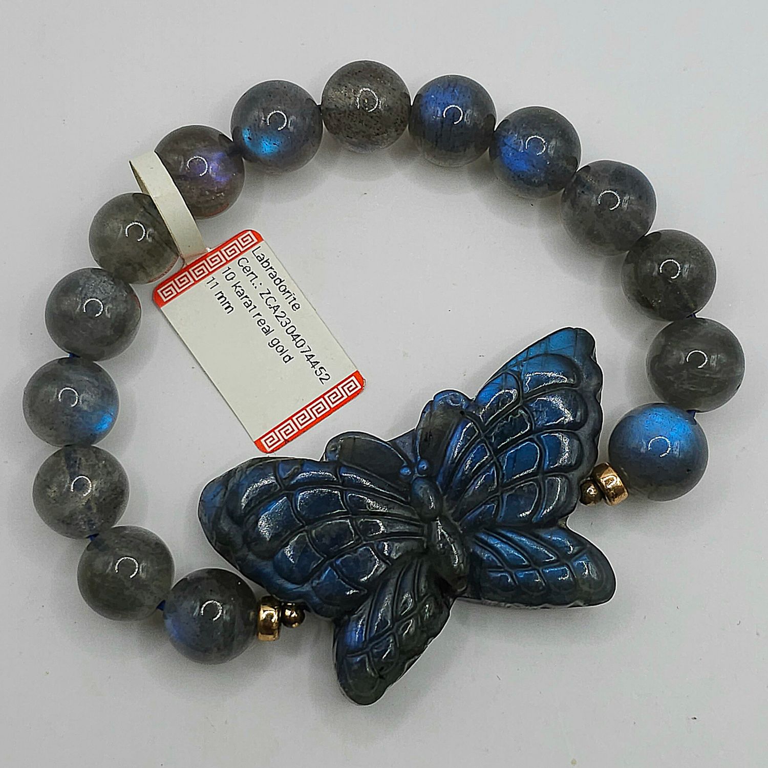 Natural Labradorite with Butterfly