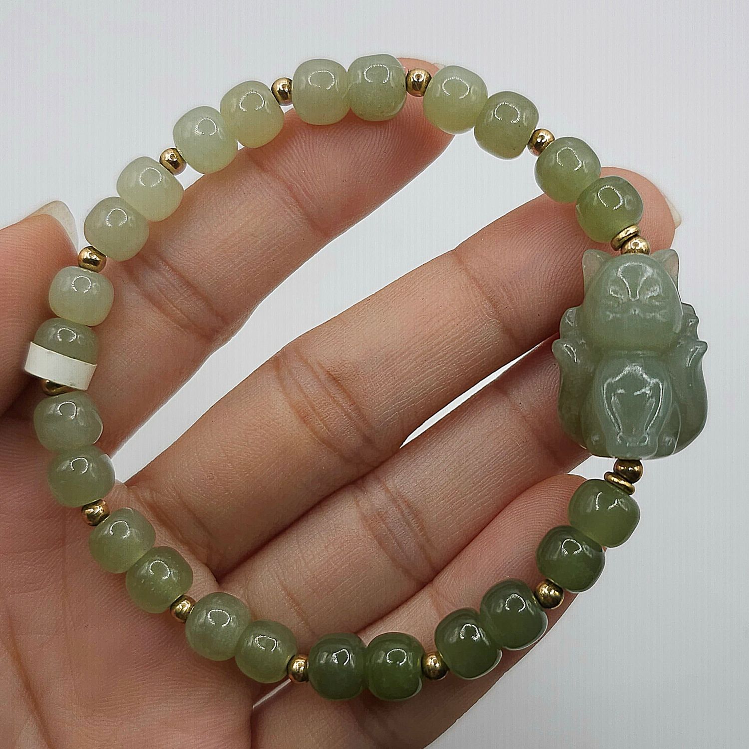 Natural Hetian Jade with 9 Tail Fox