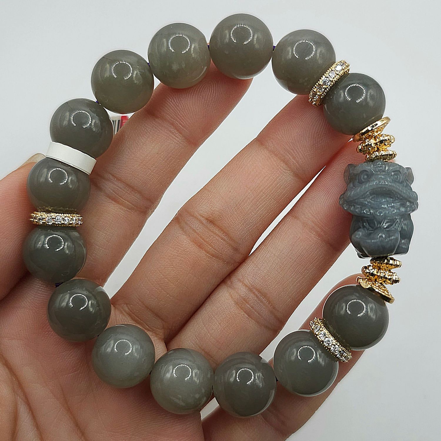 Natural Purple Jade with Dragon Lion
