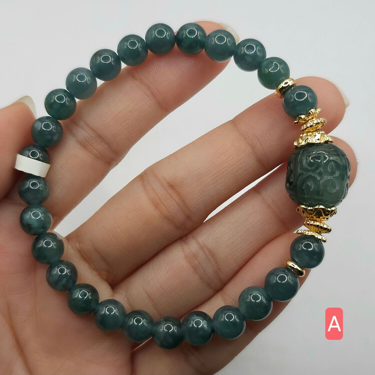 Natural Blue Water Jade with Lucky Turn