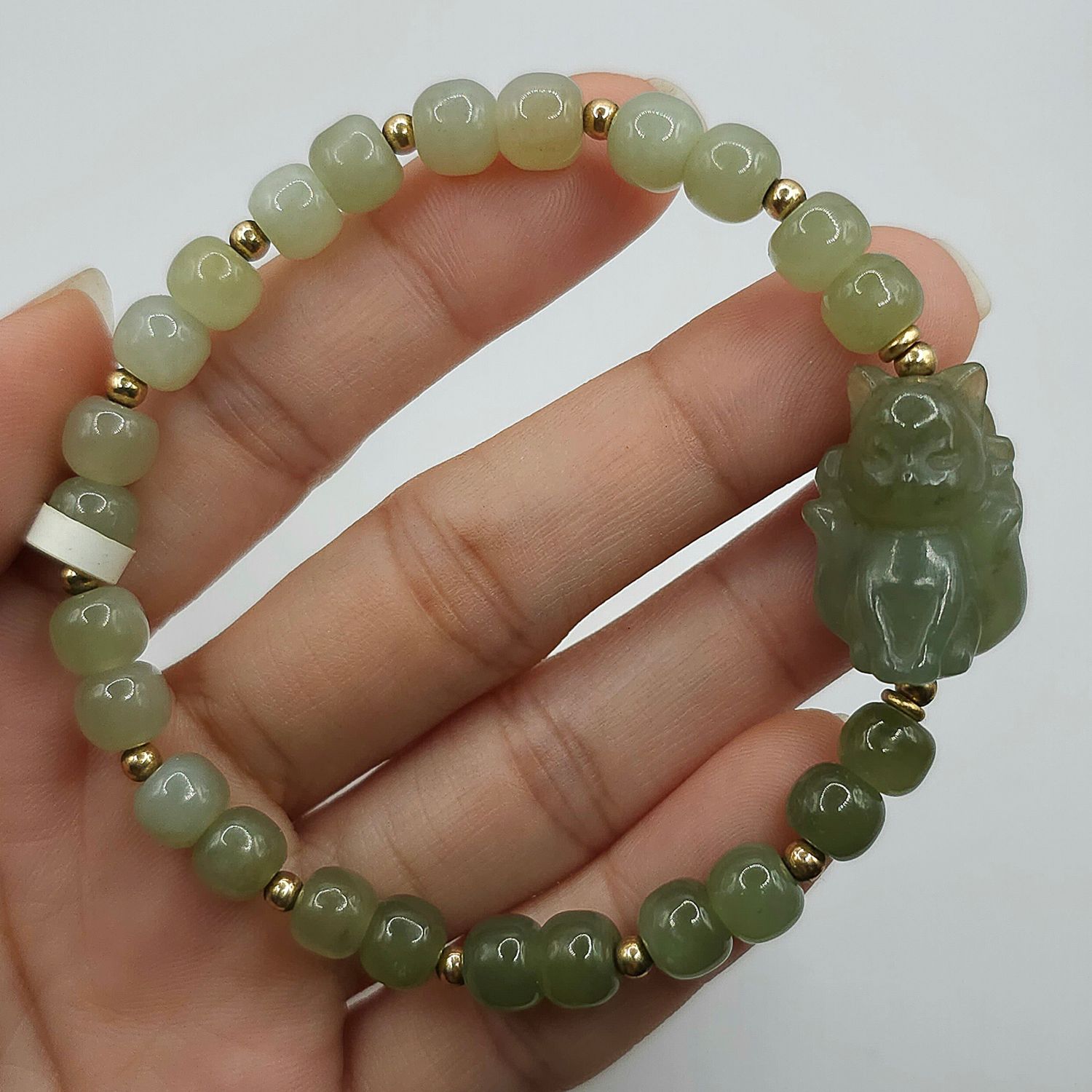 Natural Hetian Jade with 9 Tail Fox