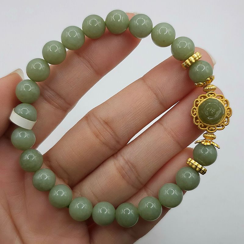 Natural Burma Jade with Flower
