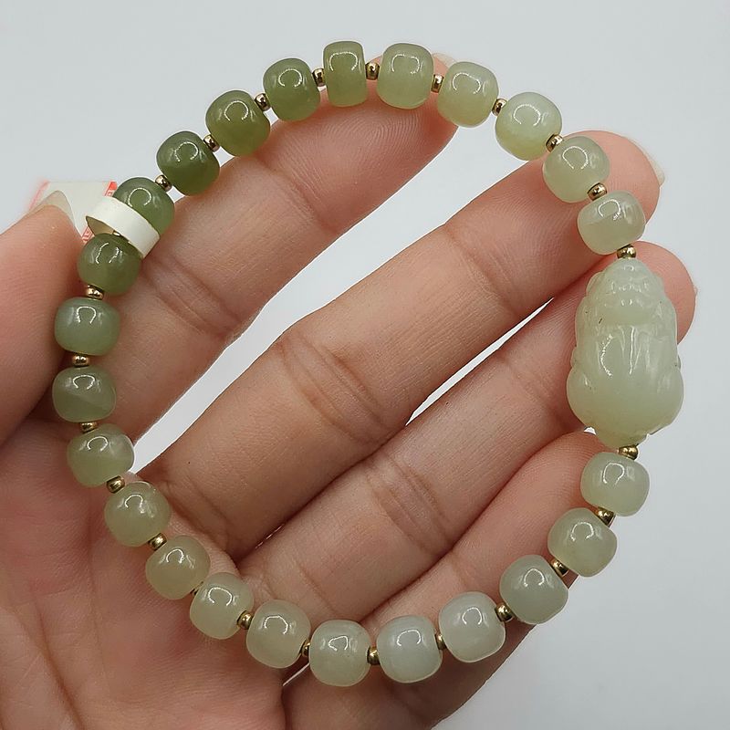 Natural Hetian Jade with Pixiu Charm