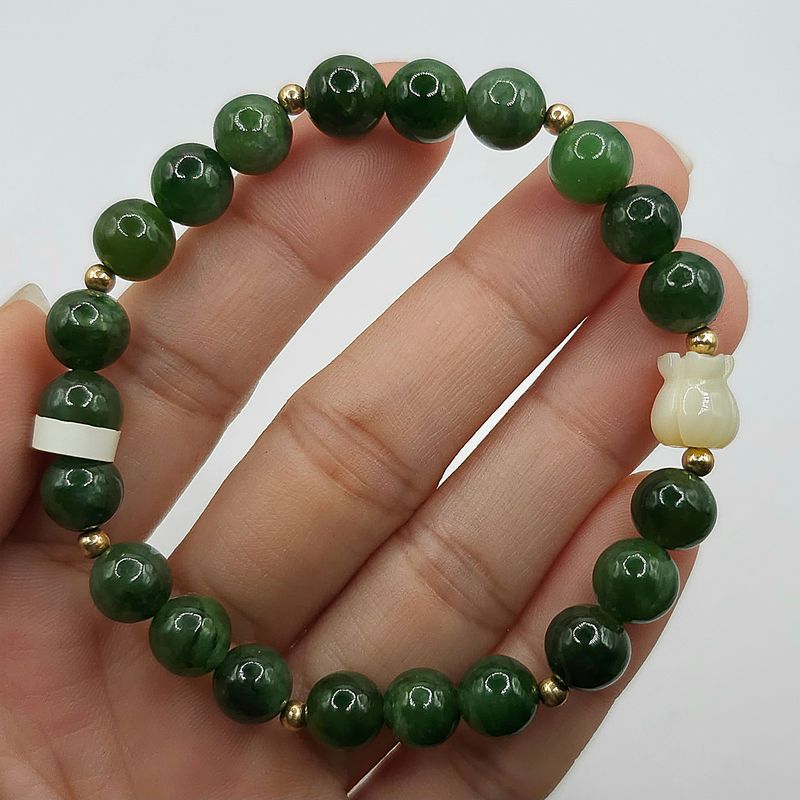 Natural Hetian Jade with Mother Of Pearl Money Bag