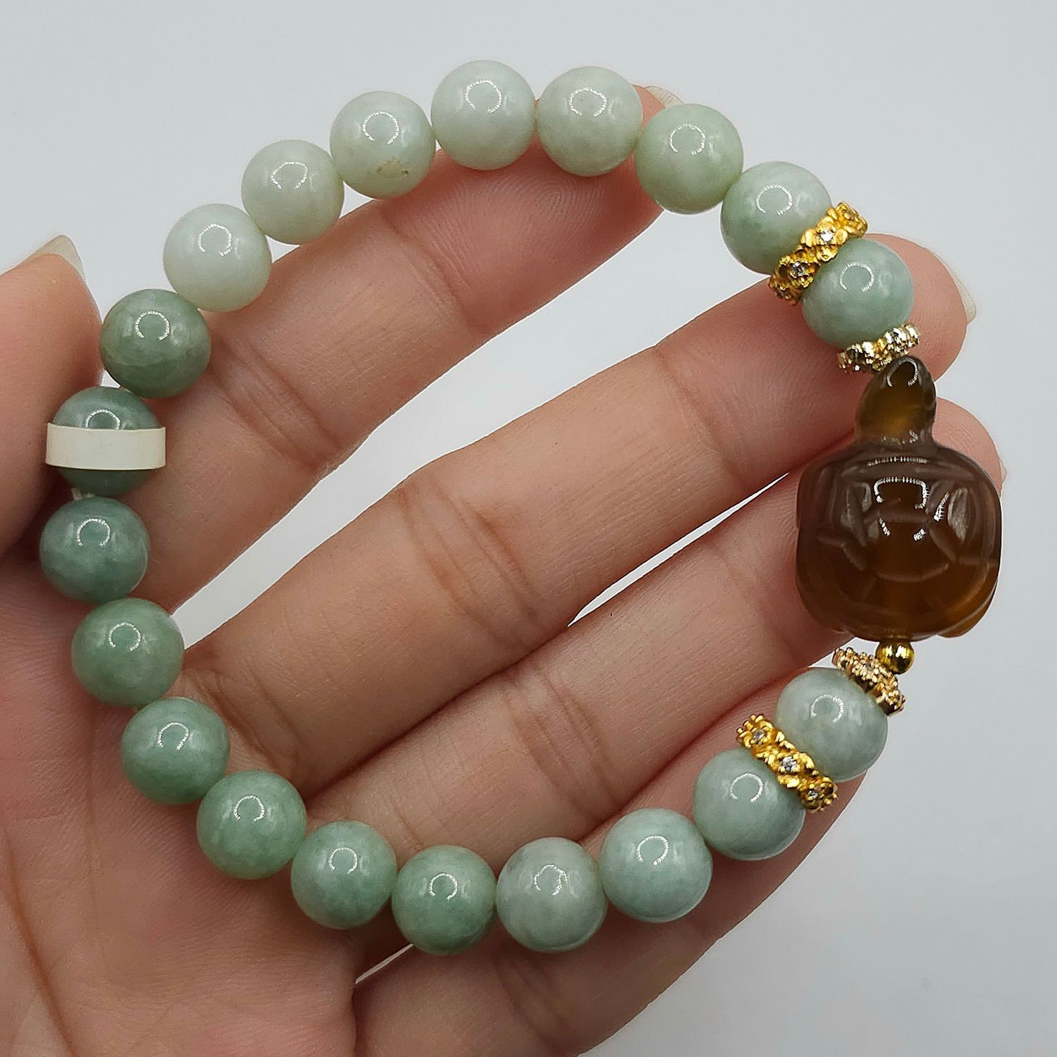 Natural Burma Jade with Agate Tortoise