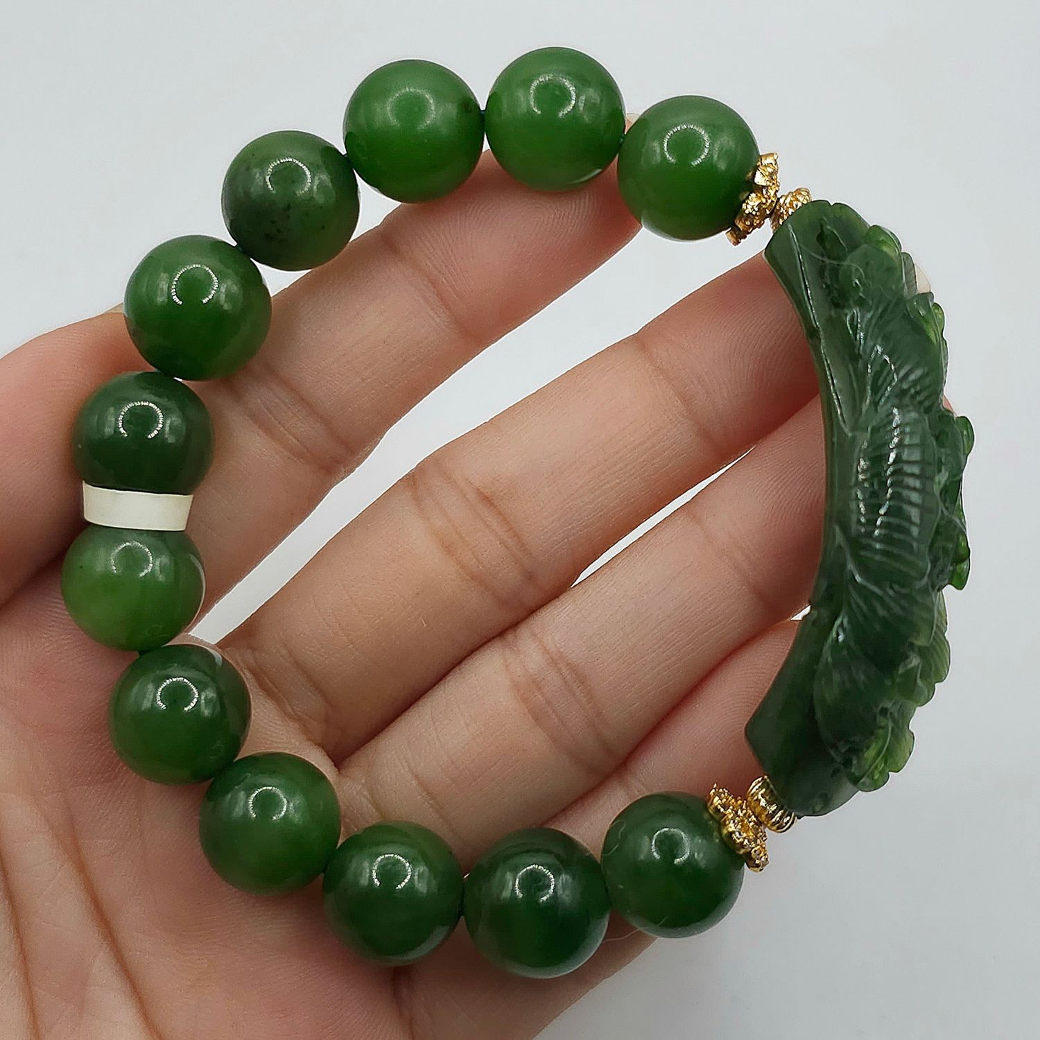 Natural Hetian Jade with Lotus Carving