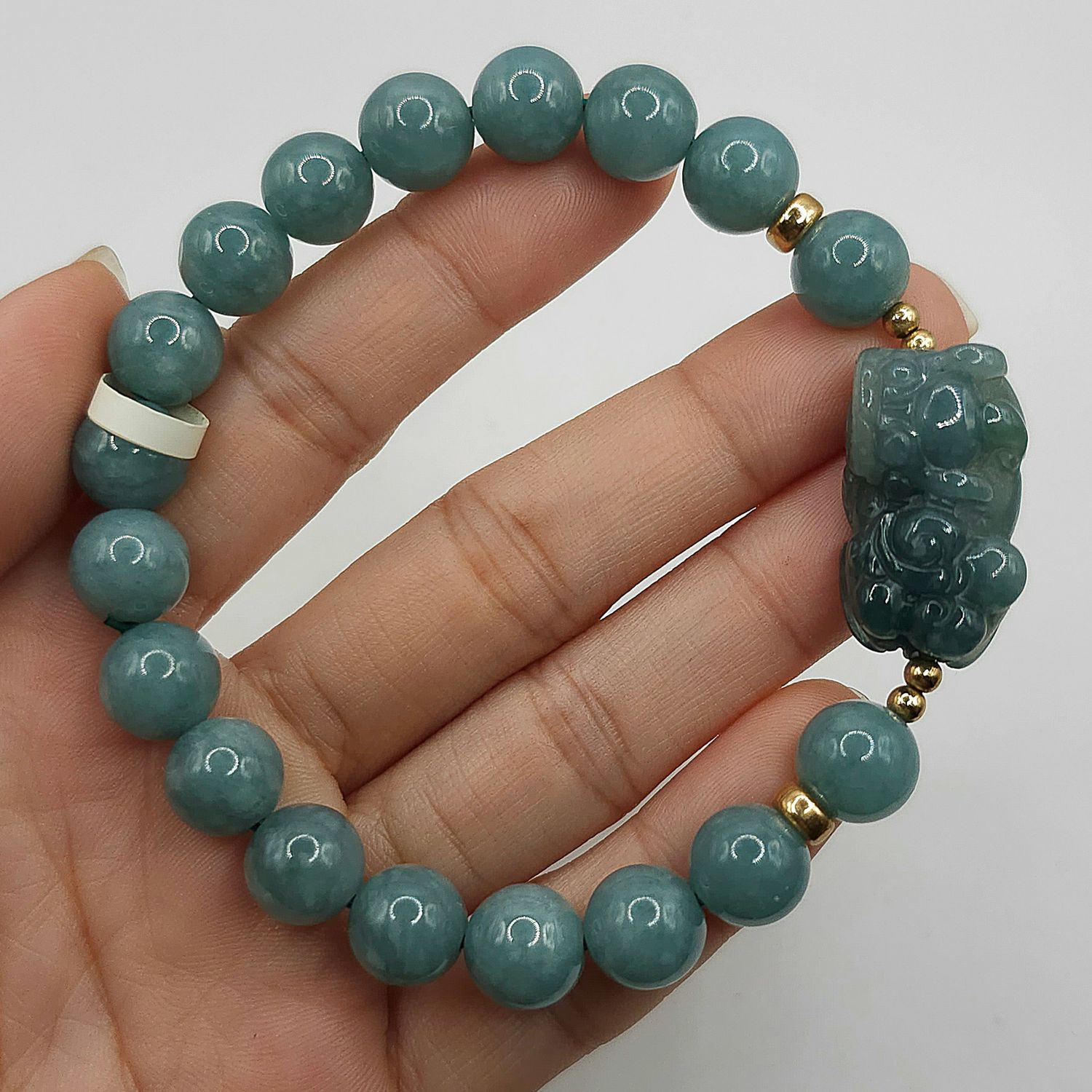 Natural Blue Water Jade with Dragon Pixiu