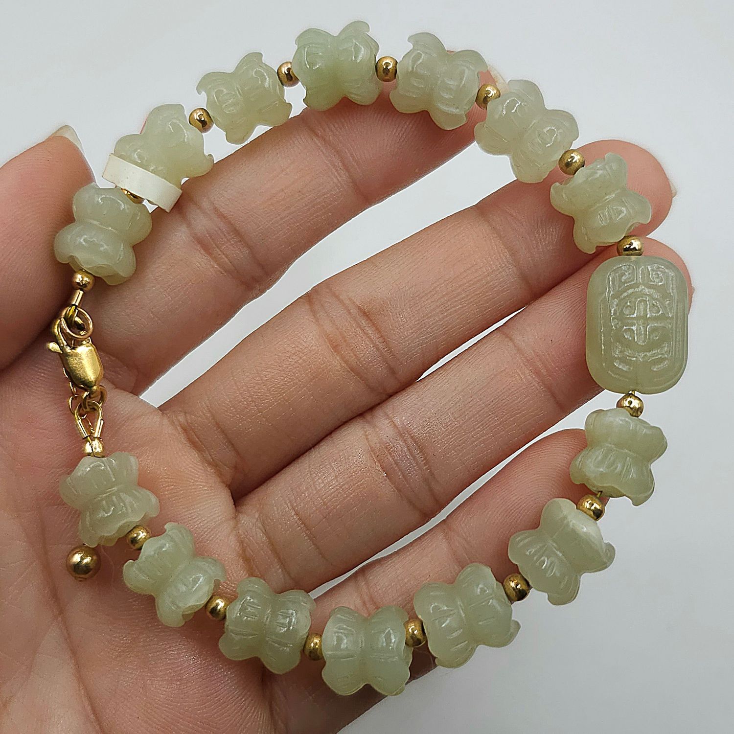 Natural Hetian Jade Double Lotus