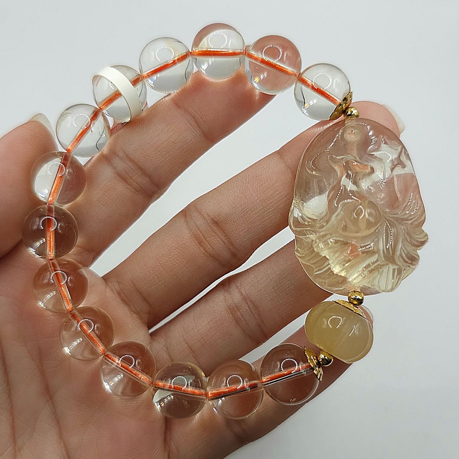 Natural Citrine with 9 Tail Fox